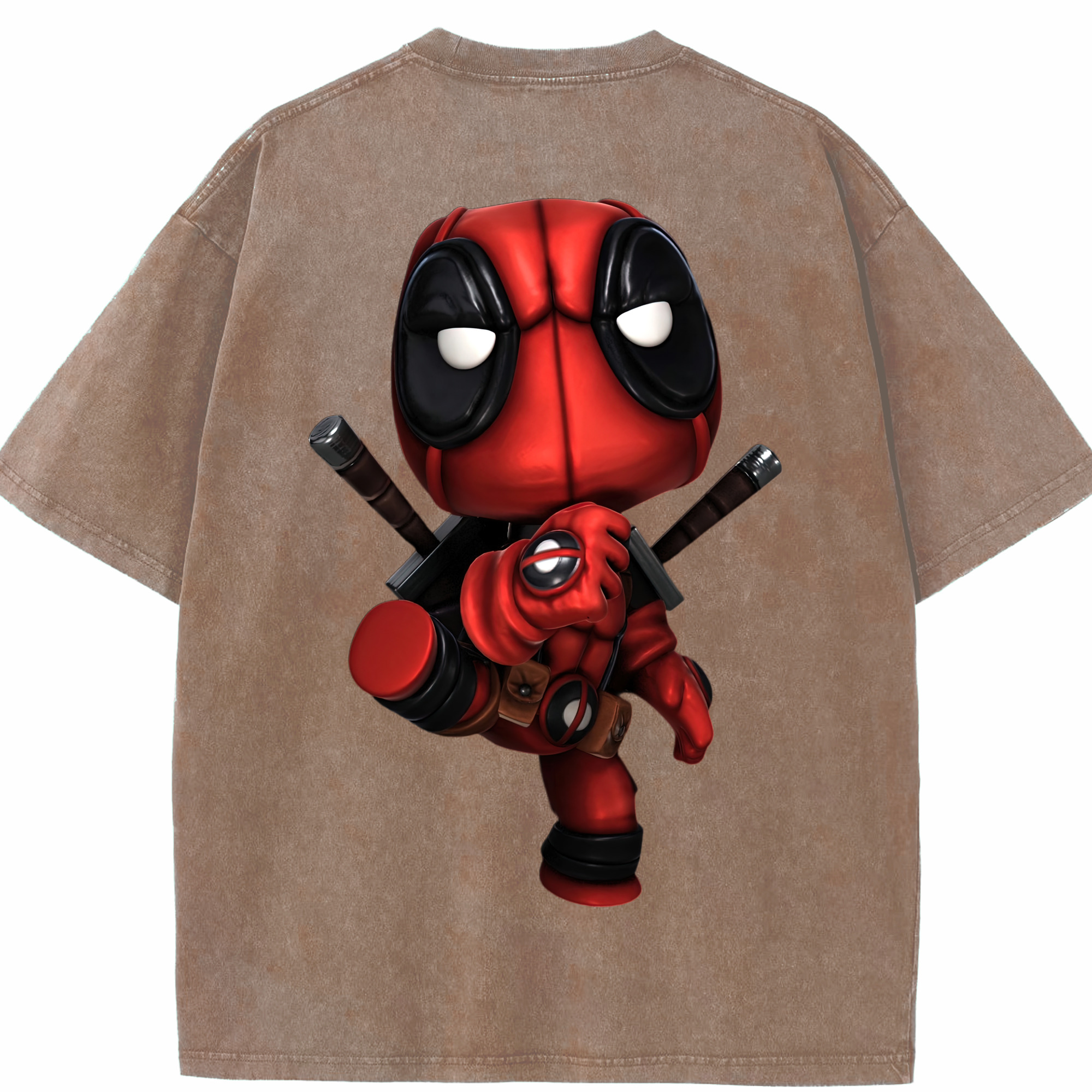 （画像用） Deadpool デッドプール 綿100% ヴィンテージ風 半袖Tシャツ（背面プリント）
