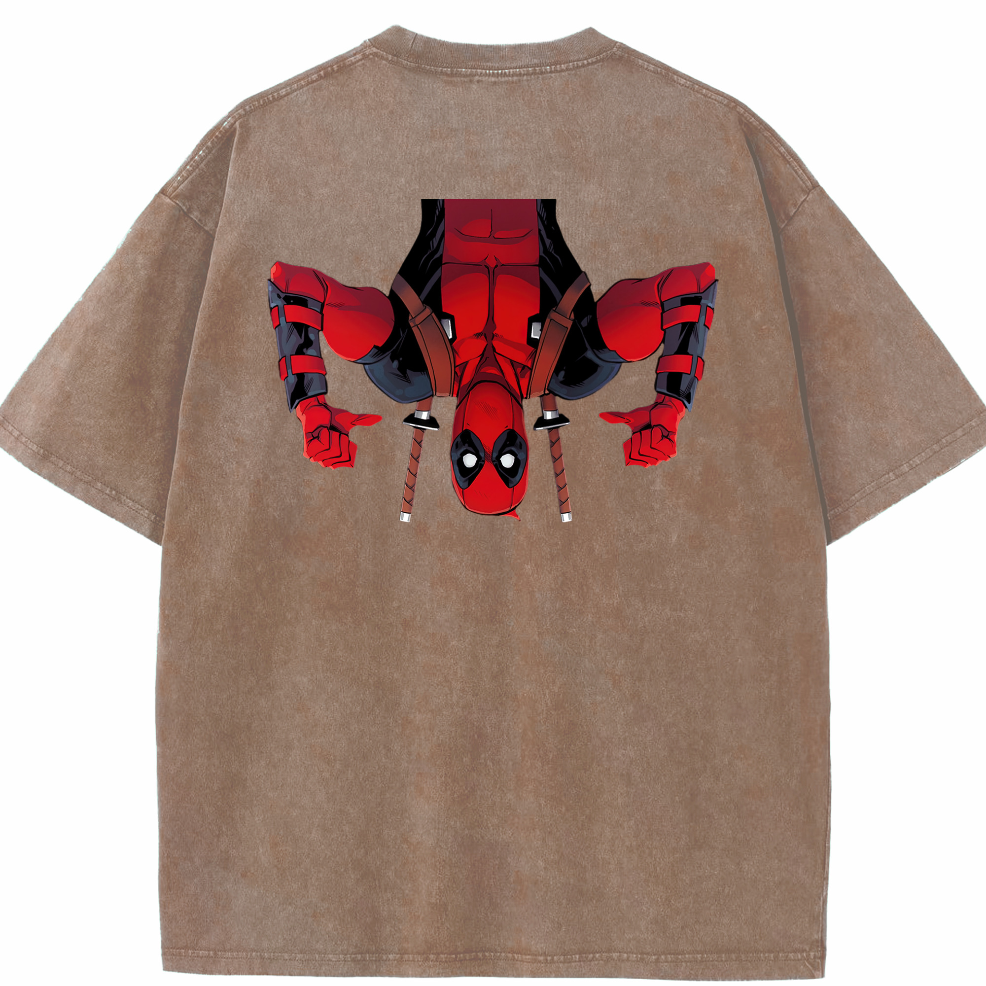 （画像用） Deadpool デッドプール 綿100% ヴィンテージ風 半袖Tシャツ（背面プリント）