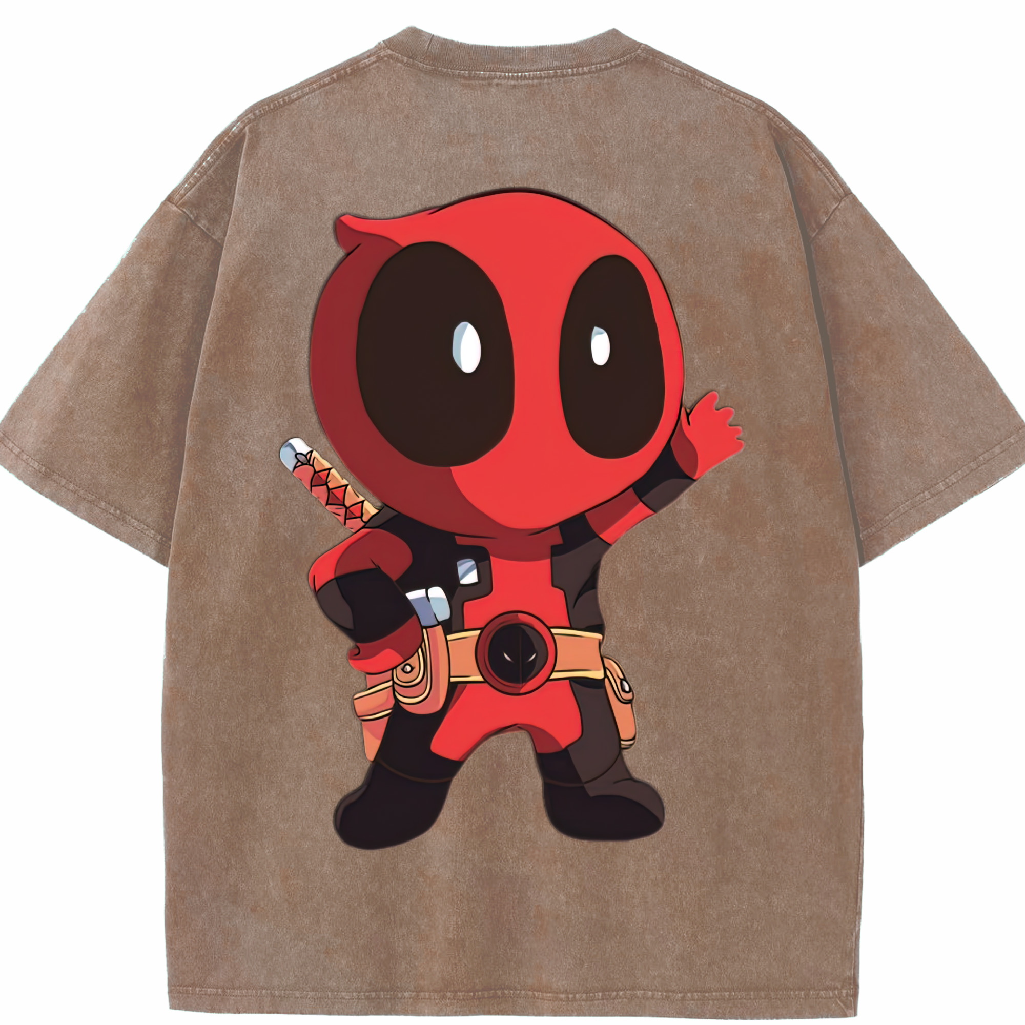 （画像用） Deadpool デッドプール 綿100% ヴィンテージ風 半袖Tシャツ（背面プリント）