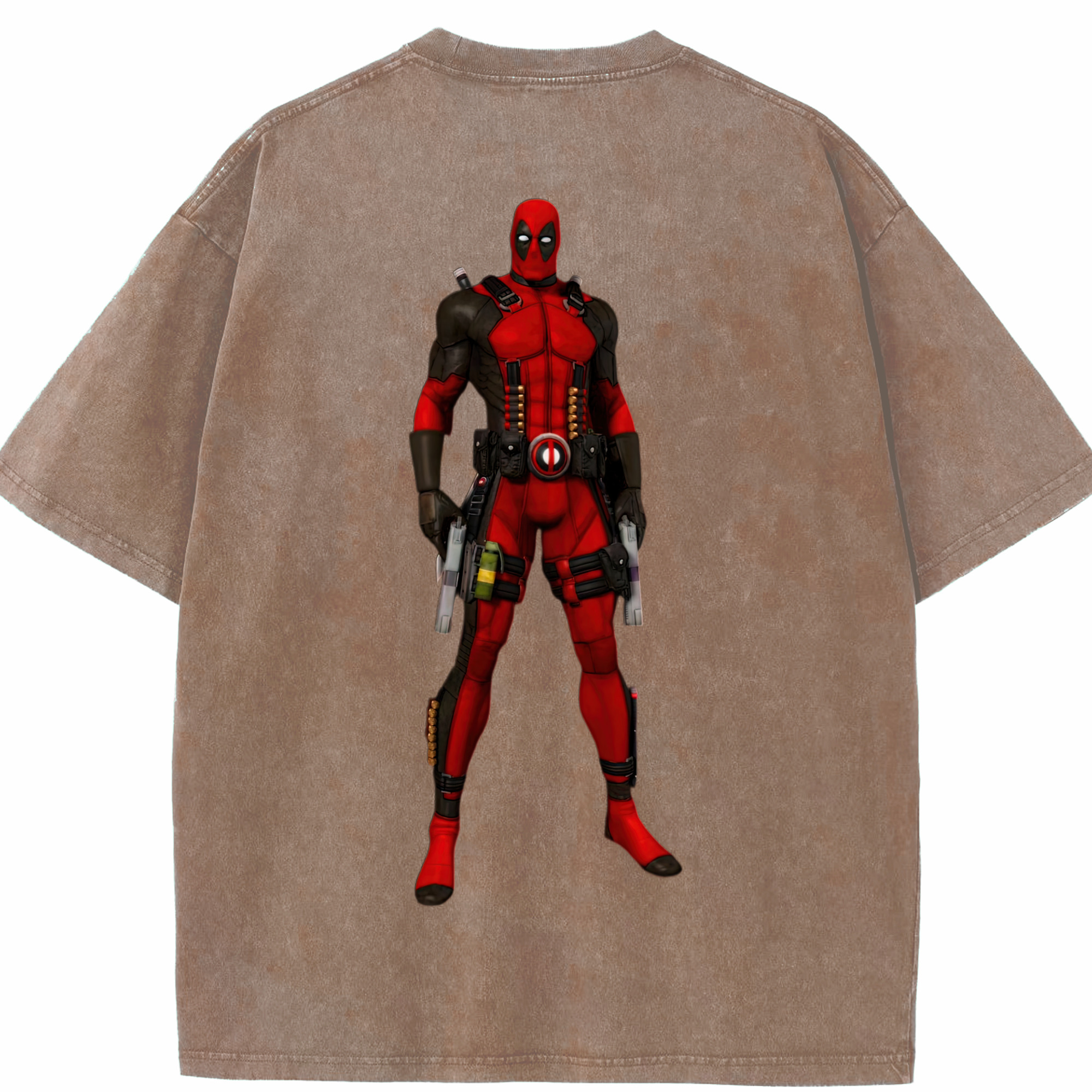 （画像用） Deadpool デッドプール 綿100% ヴィンテージ風 半袖Tシャツ（背面プリント）