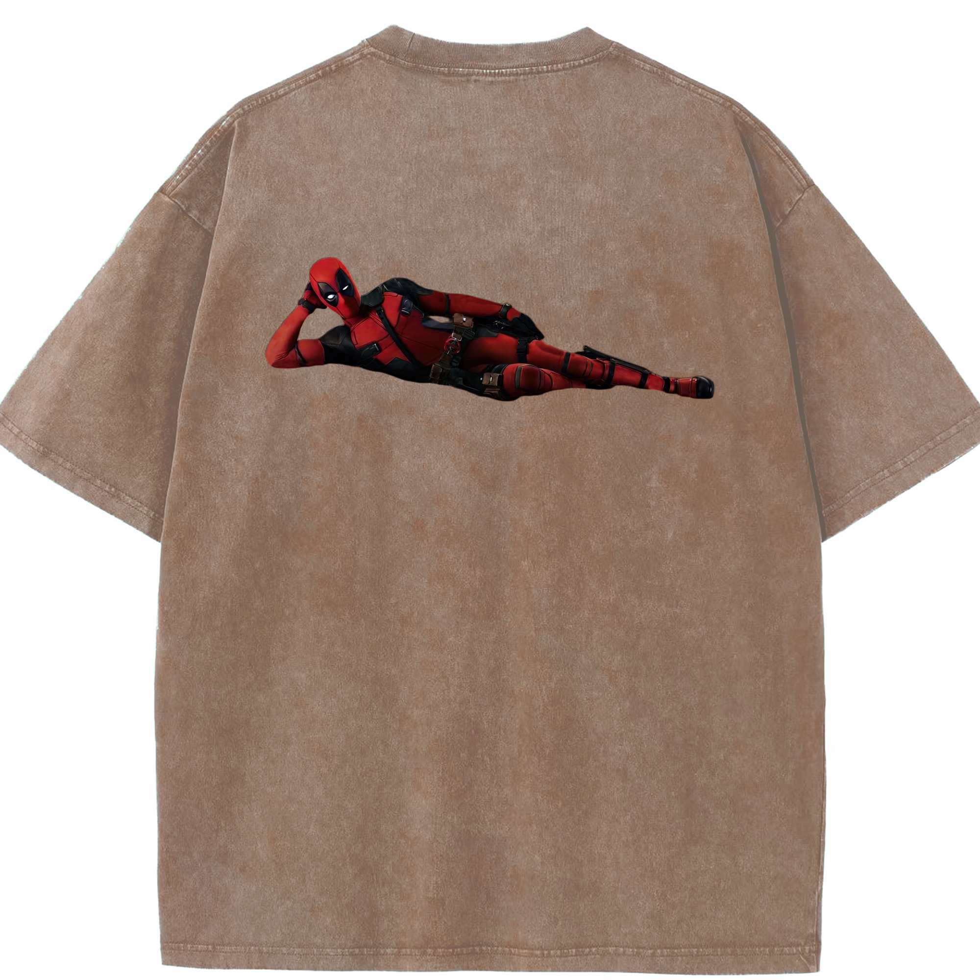 （画像用） Deadpool デッドプール 綿100% ヴィンテージ風 半袖Tシャツ（背面プリント）