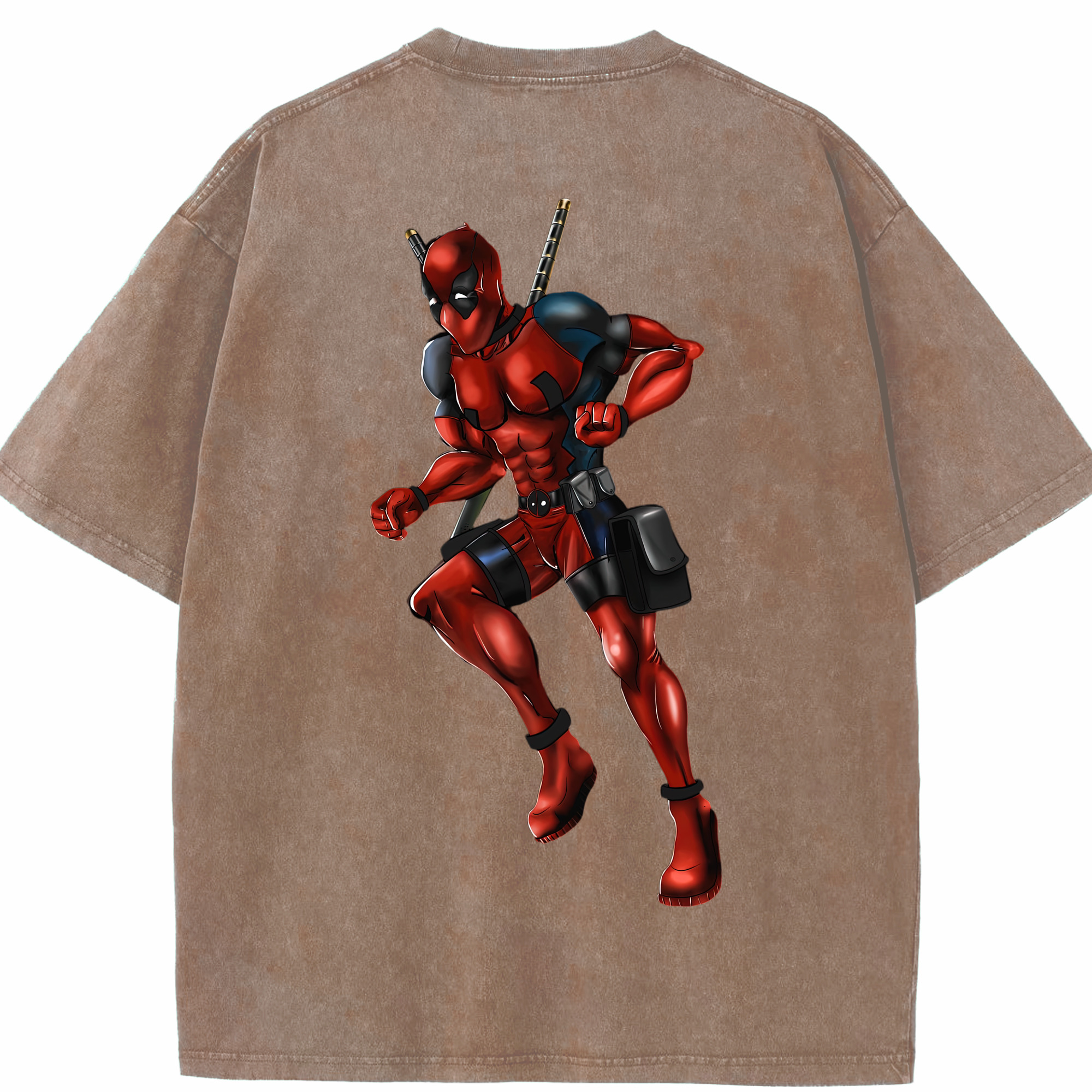 （画像用） Deadpool デッドプール 綿100% ヴィンテージ風 半袖Tシャツ（背面プリント）