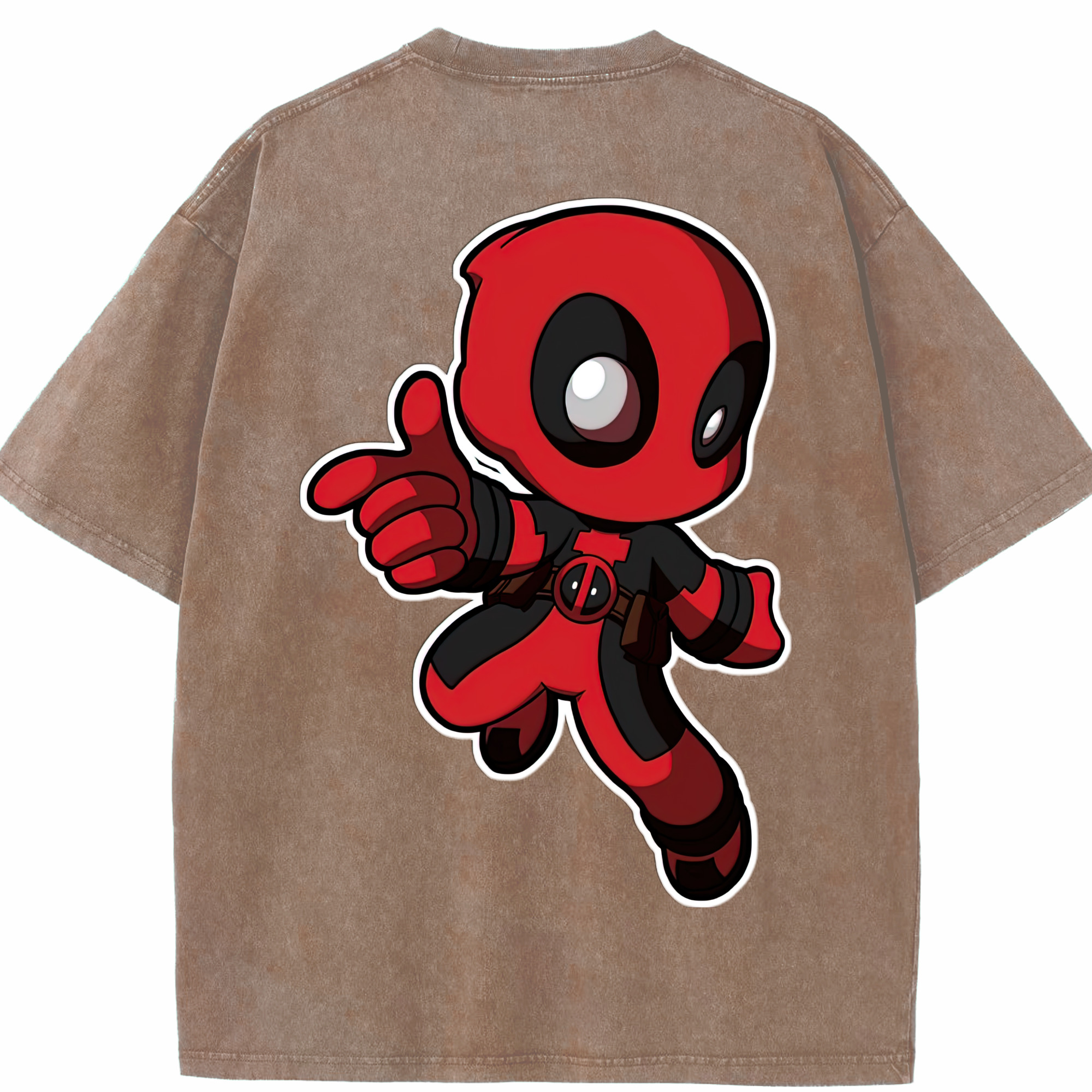 （画像用） Deadpool デッドプール 綿100% ヴィンテージ風 半袖Tシャツ（背面プリント）