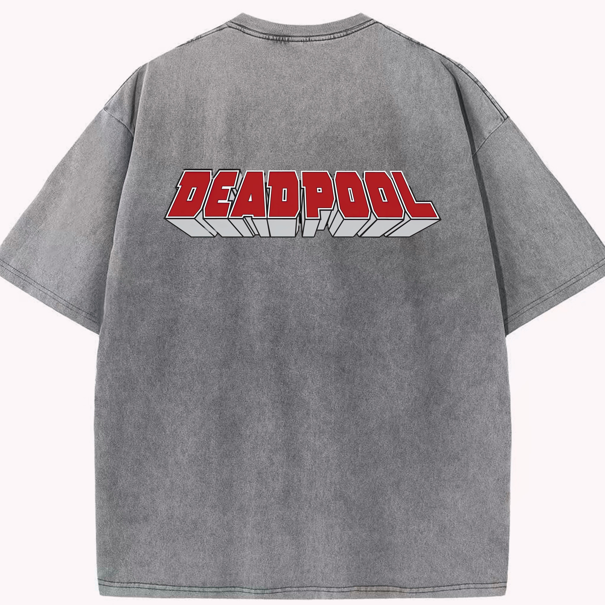 （画像用） Deadpool デッドプール 綿100% ヴィンテージ風 半袖Tシャツ（背面プリント）