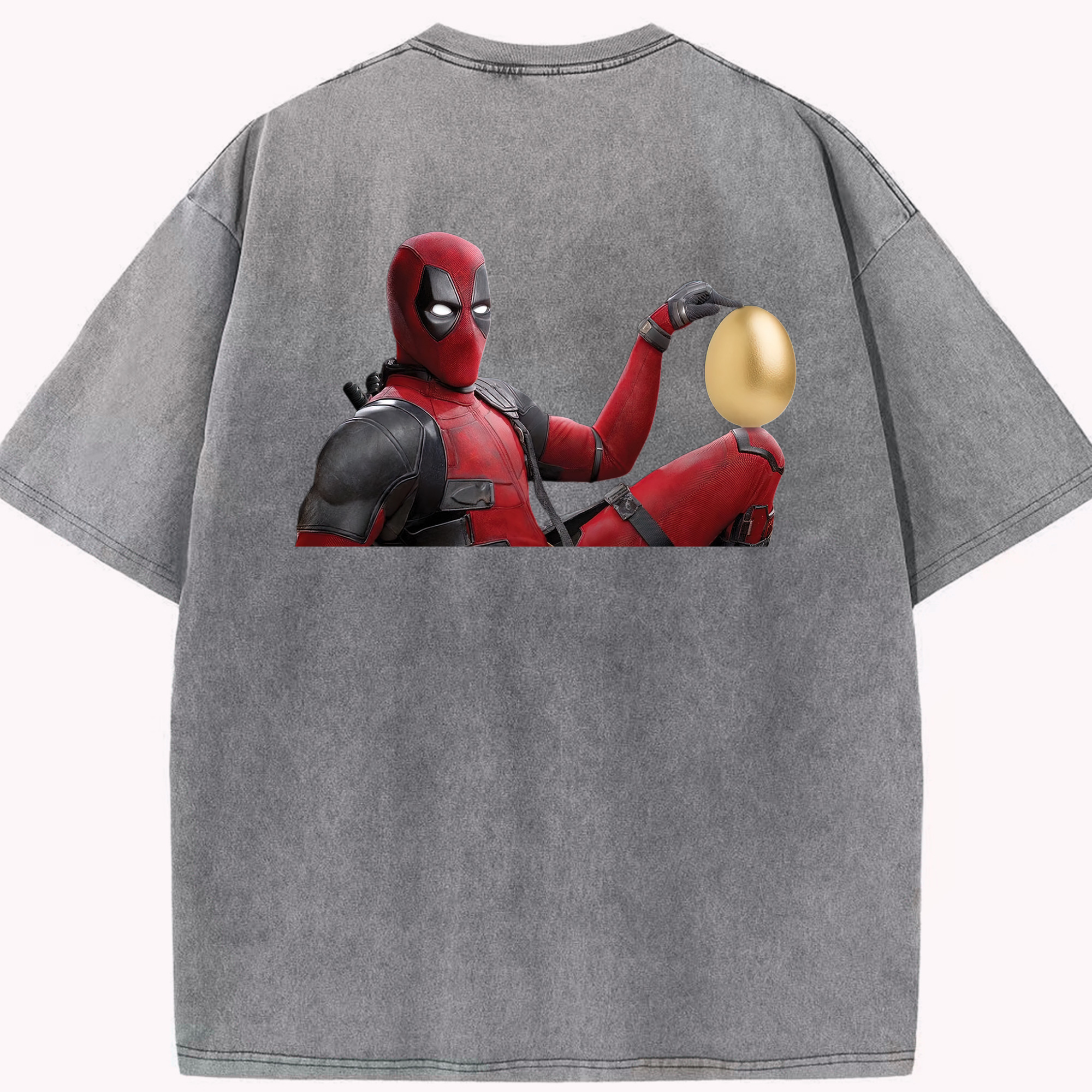 （画像用） Deadpool デッドプール 綿100% ヴィンテージ風 半袖Tシャツ（背面プリント）
