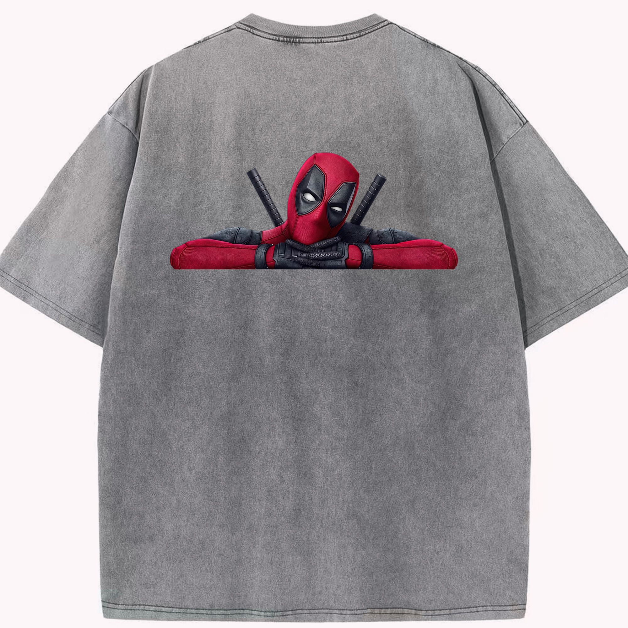 （画像用） Deadpool デッドプール 綿100% ヴィンテージ風 半袖Tシャツ（背面プリント）