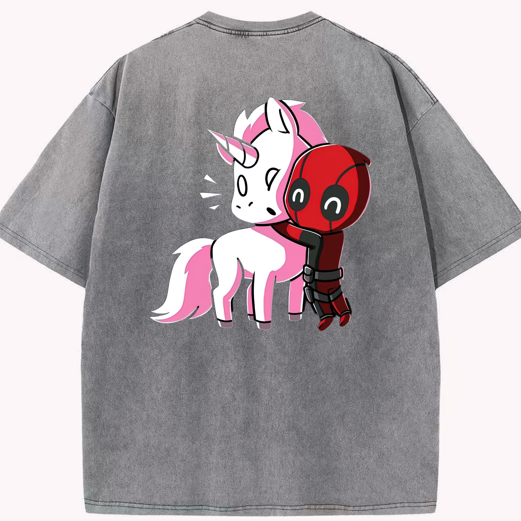 （画像用） Deadpool デッドプール 綿100% ヴィンテージ風 半袖Tシャツ（背面プリント）