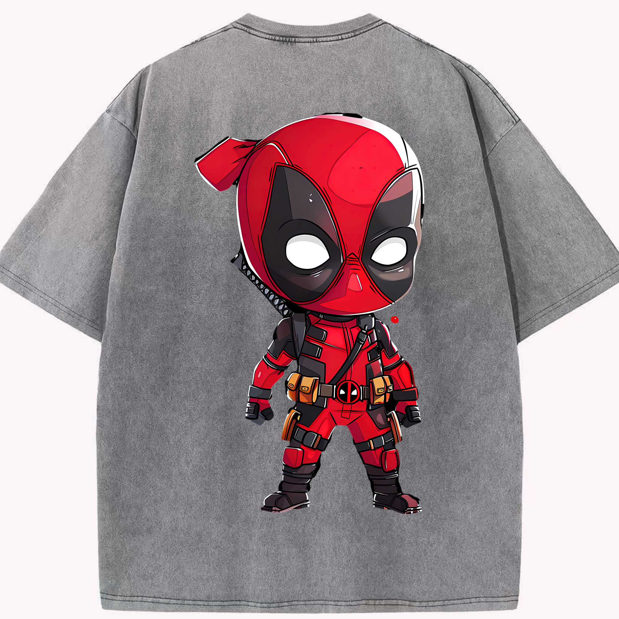 （画像用） Deadpool デッドプール 綿100% ヴィンテージ風 半袖Tシャツ（背面プリント）