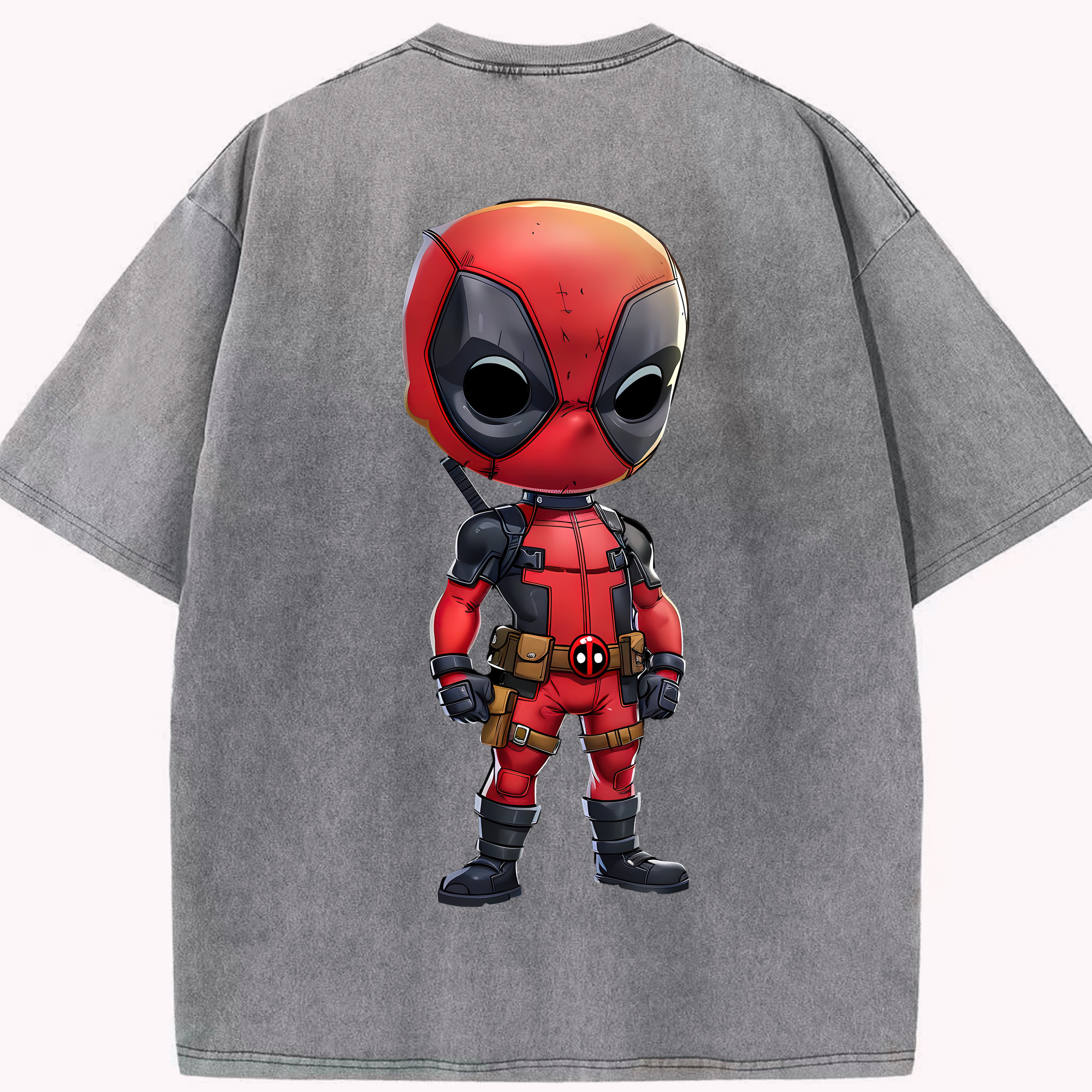 （画像用） Deadpool デッドプール 綿100% ヴィンテージ風 半袖Tシャツ（背面プリント）