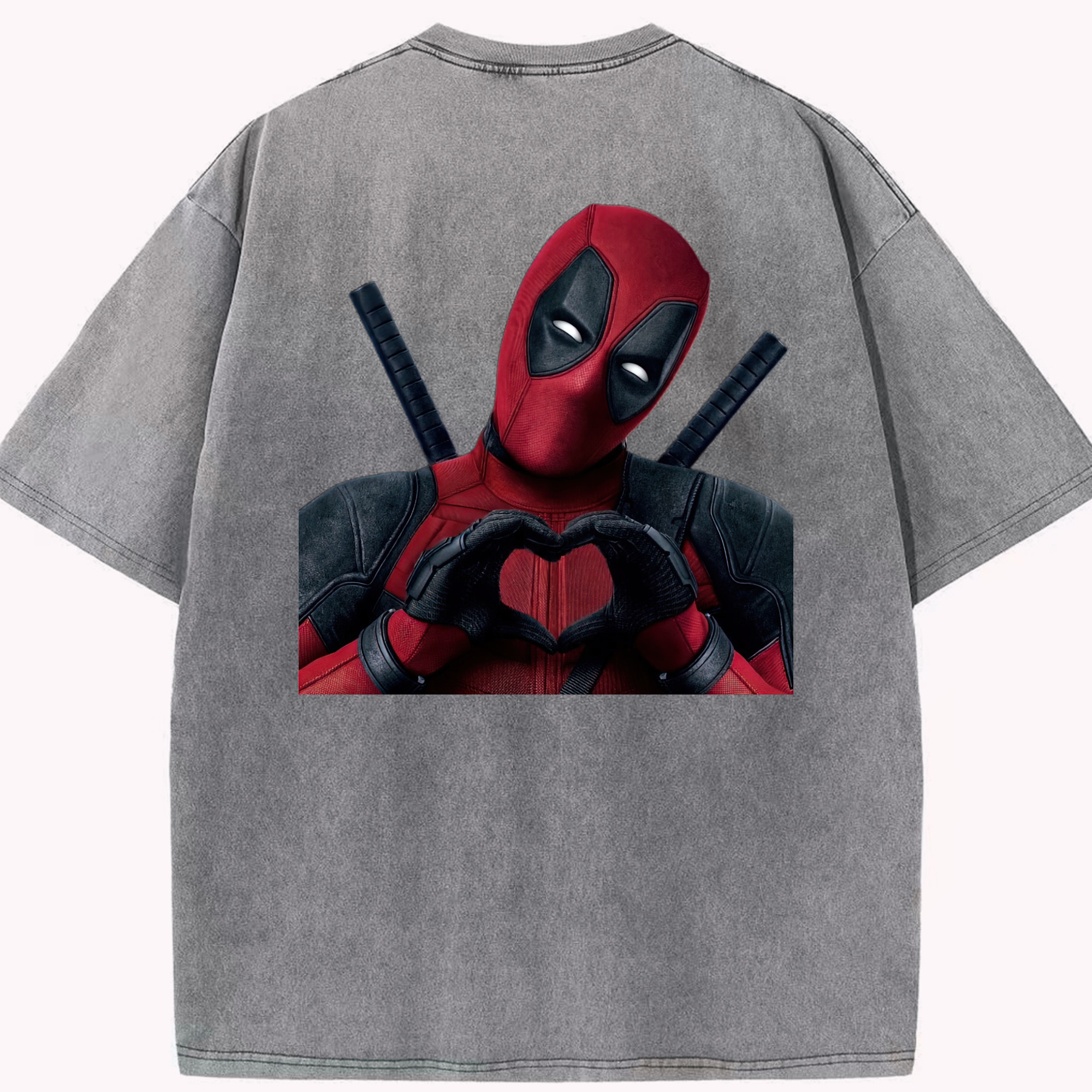 （画像用） Deadpool デッドプール 綿100% ヴィンテージ風 半袖Tシャツ（背面プリント）