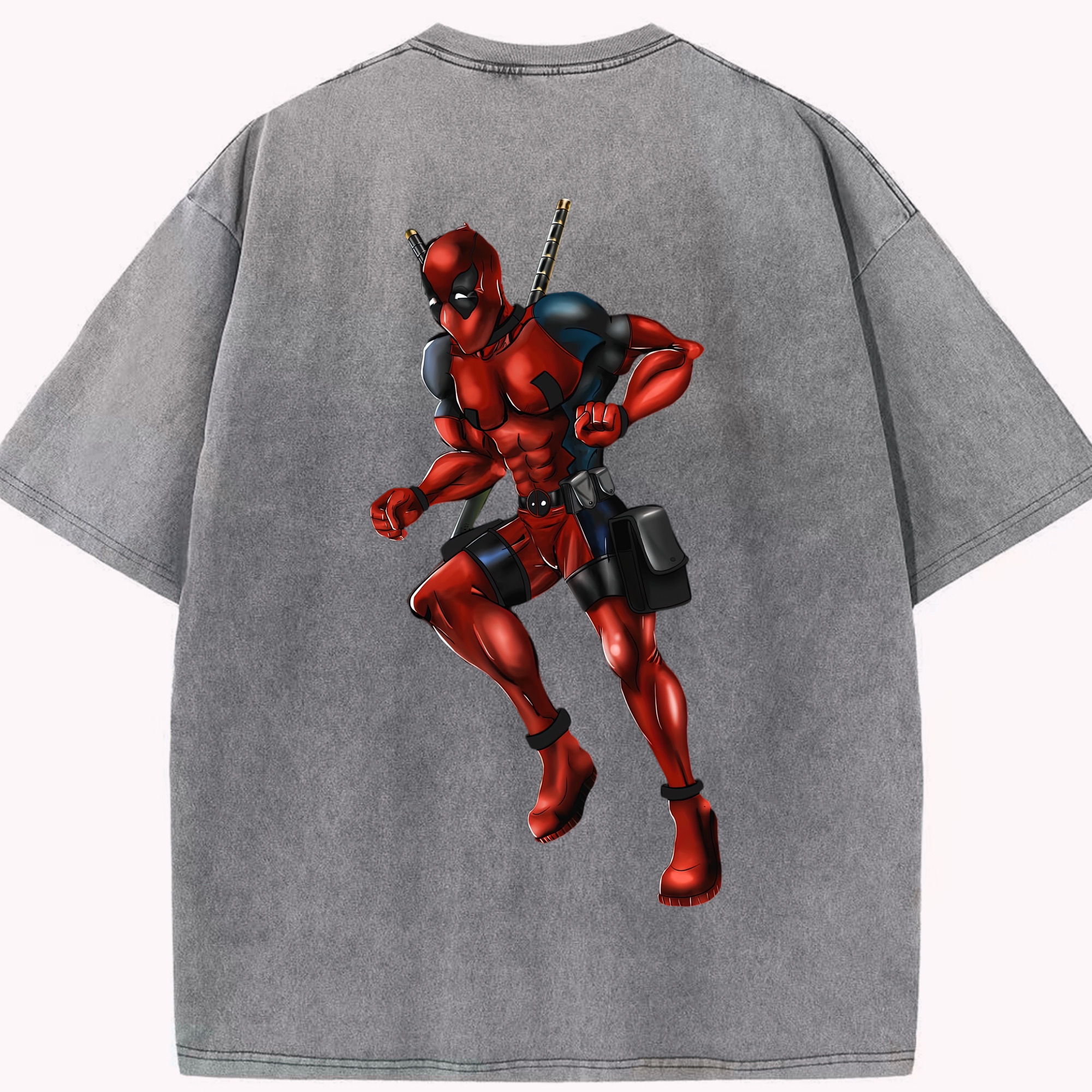 （画像用） Deadpool デッドプール 綿100% ヴィンテージ風 半袖Tシャツ（背面プリント）