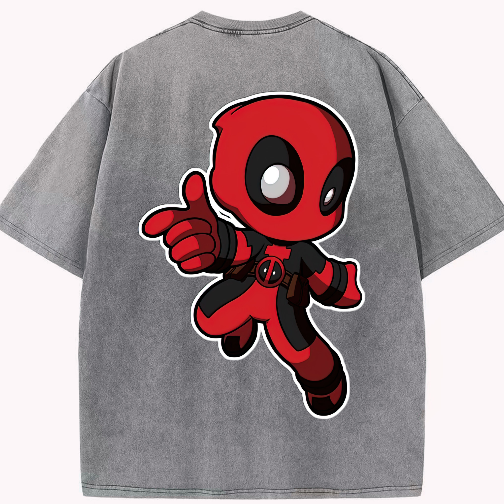 （画像用） Deadpool デッドプール 綿100% ヴィンテージ風 半袖Tシャツ（背面プリント）