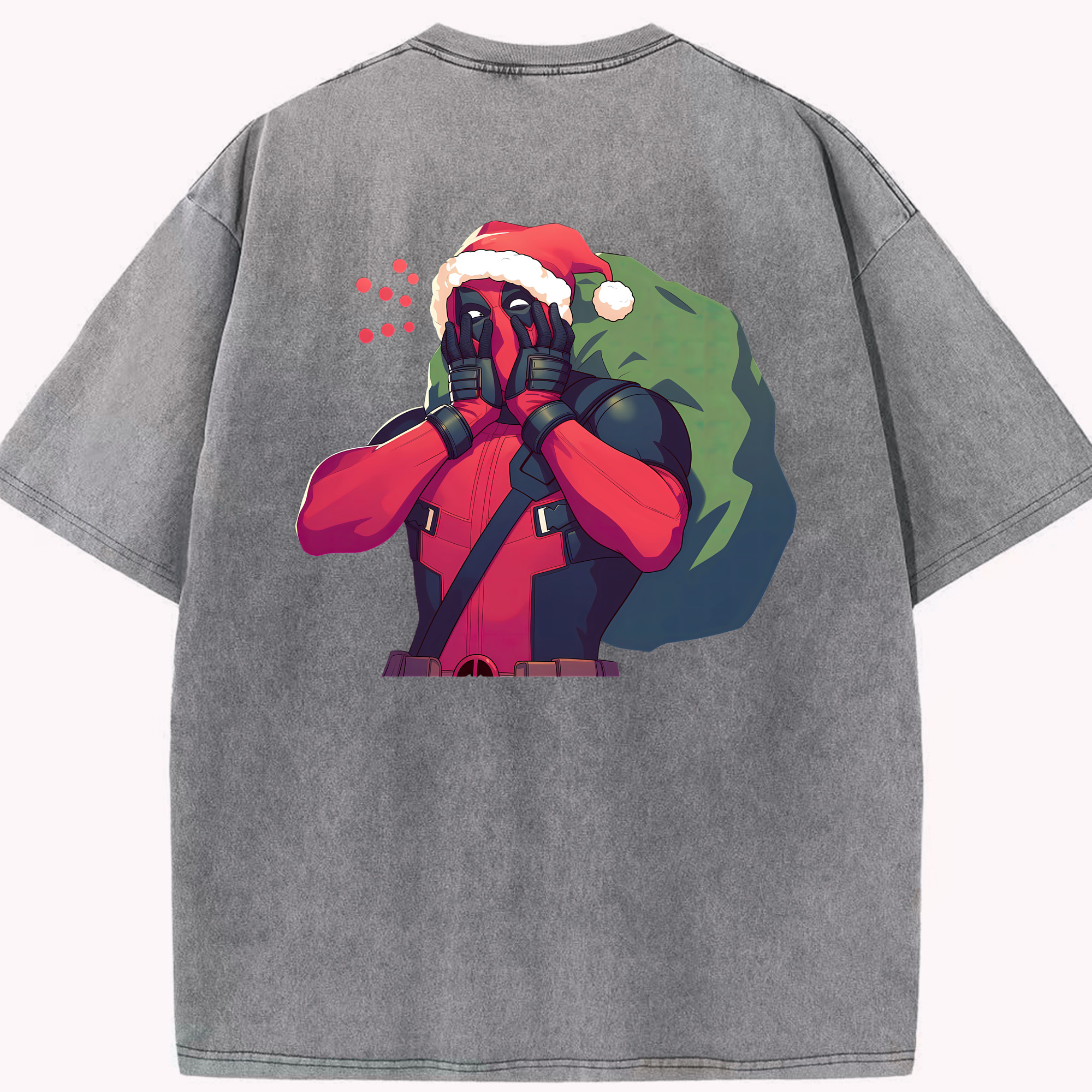 （画像用） Deadpool デッドプール 綿100% ヴィンテージ風 半袖Tシャツ（背面プリント）