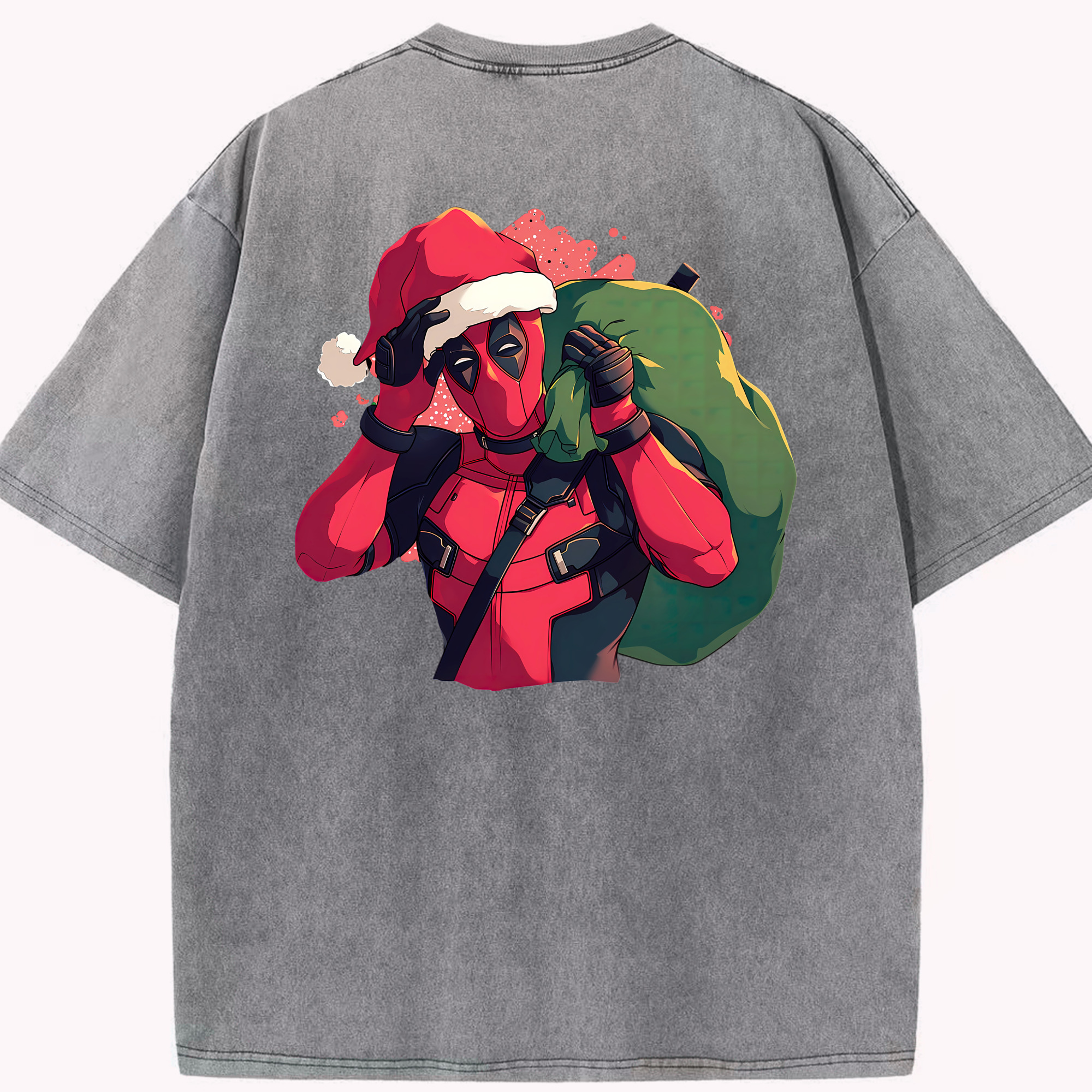 （画像用） Deadpool デッドプール 綿100% ヴィンテージ風 半袖Tシャツ（背面プリント）
