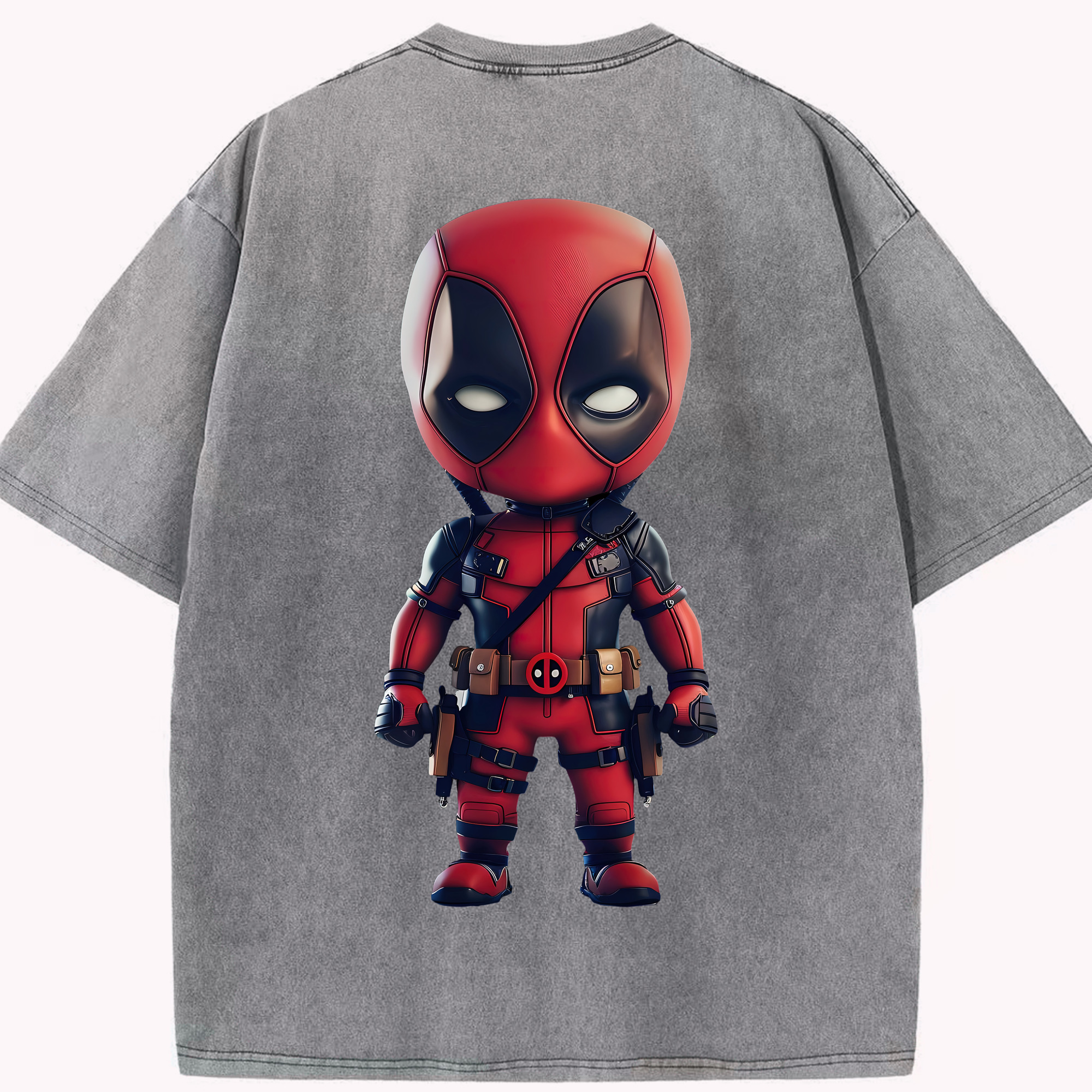 （画像用） Deadpool デッドプール 綿100% ヴィンテージ風 半袖Tシャツ（背面プリント）