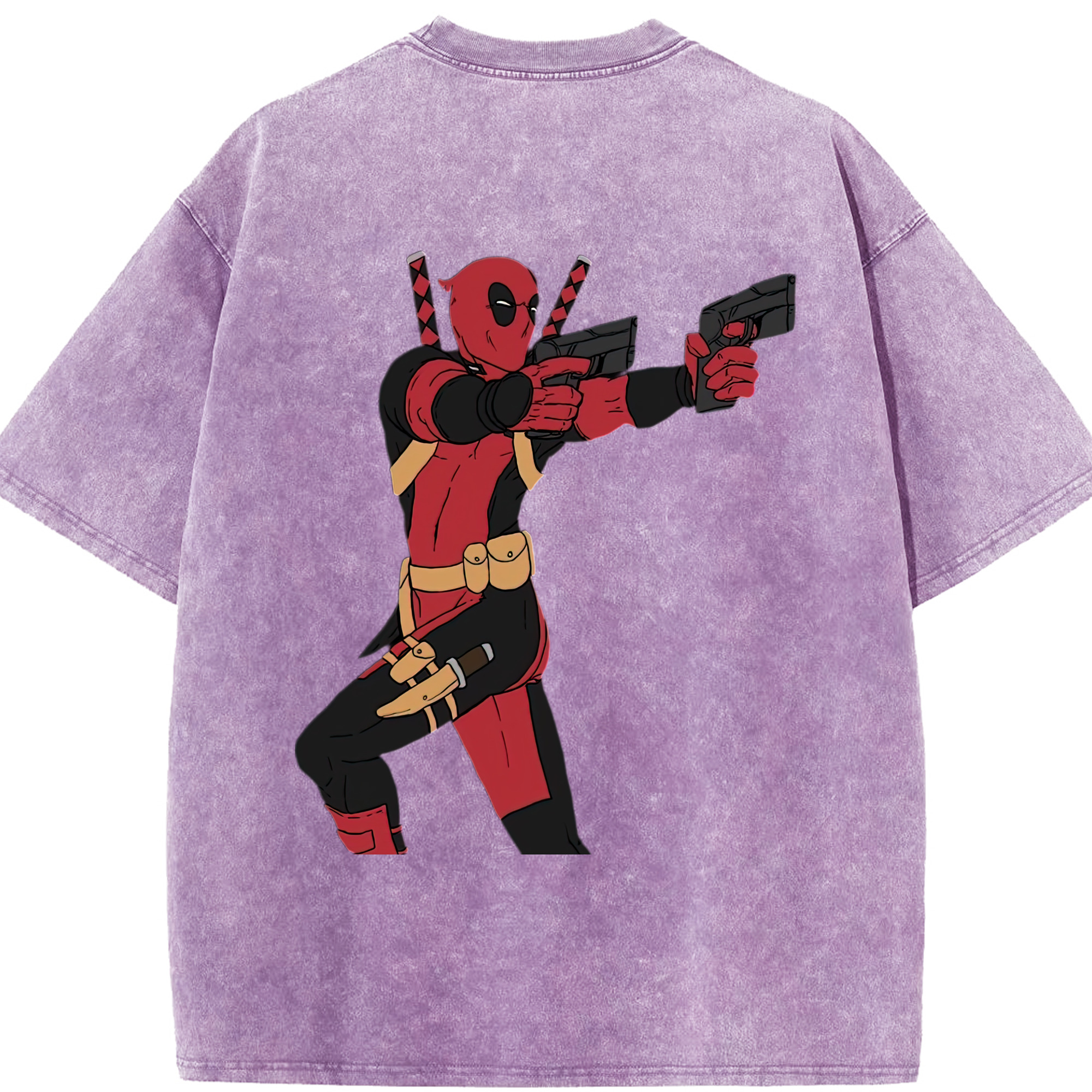 （画像用） Deadpool デッドプール 綿100% ヴィンテージ風 半袖Tシャツ（背面プリント）