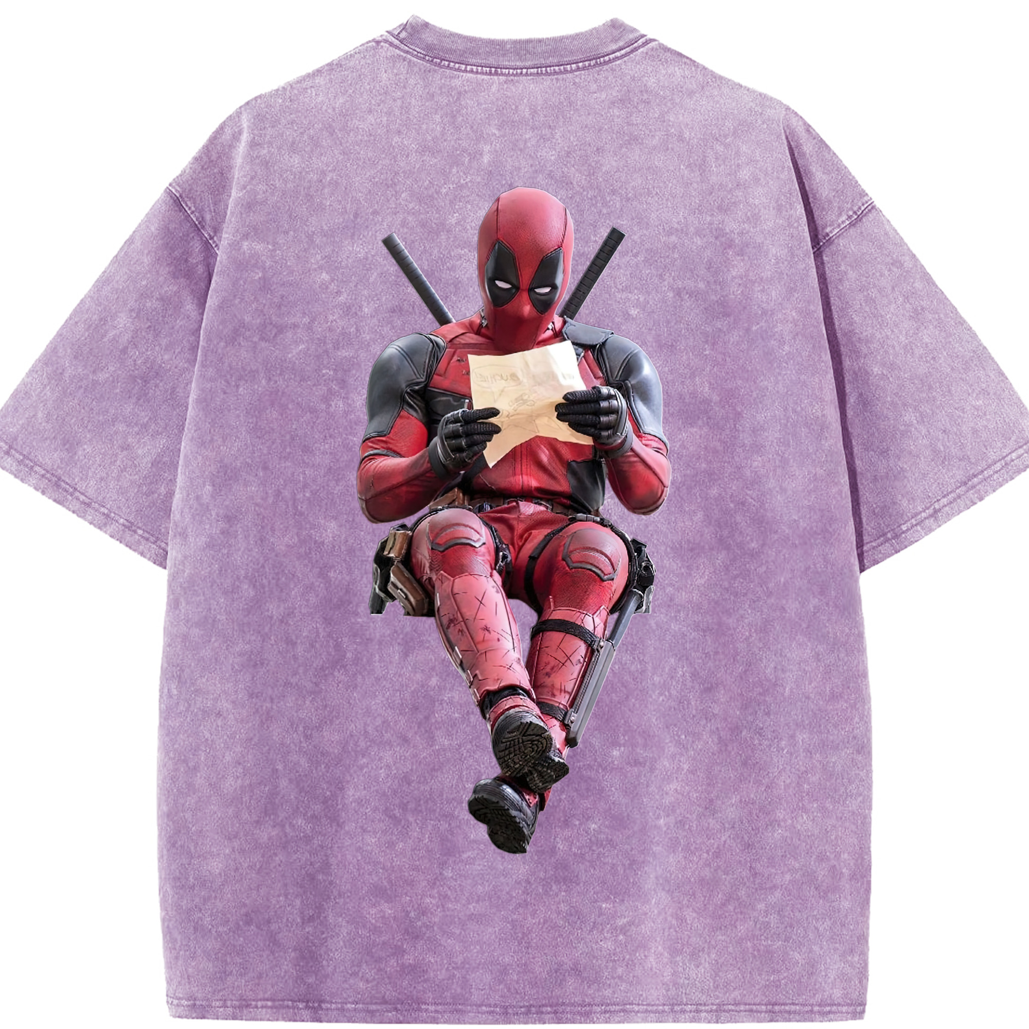 （画像用） Deadpool デッドプール 綿100% ヴィンテージ風 半袖Tシャツ（背面プリント）