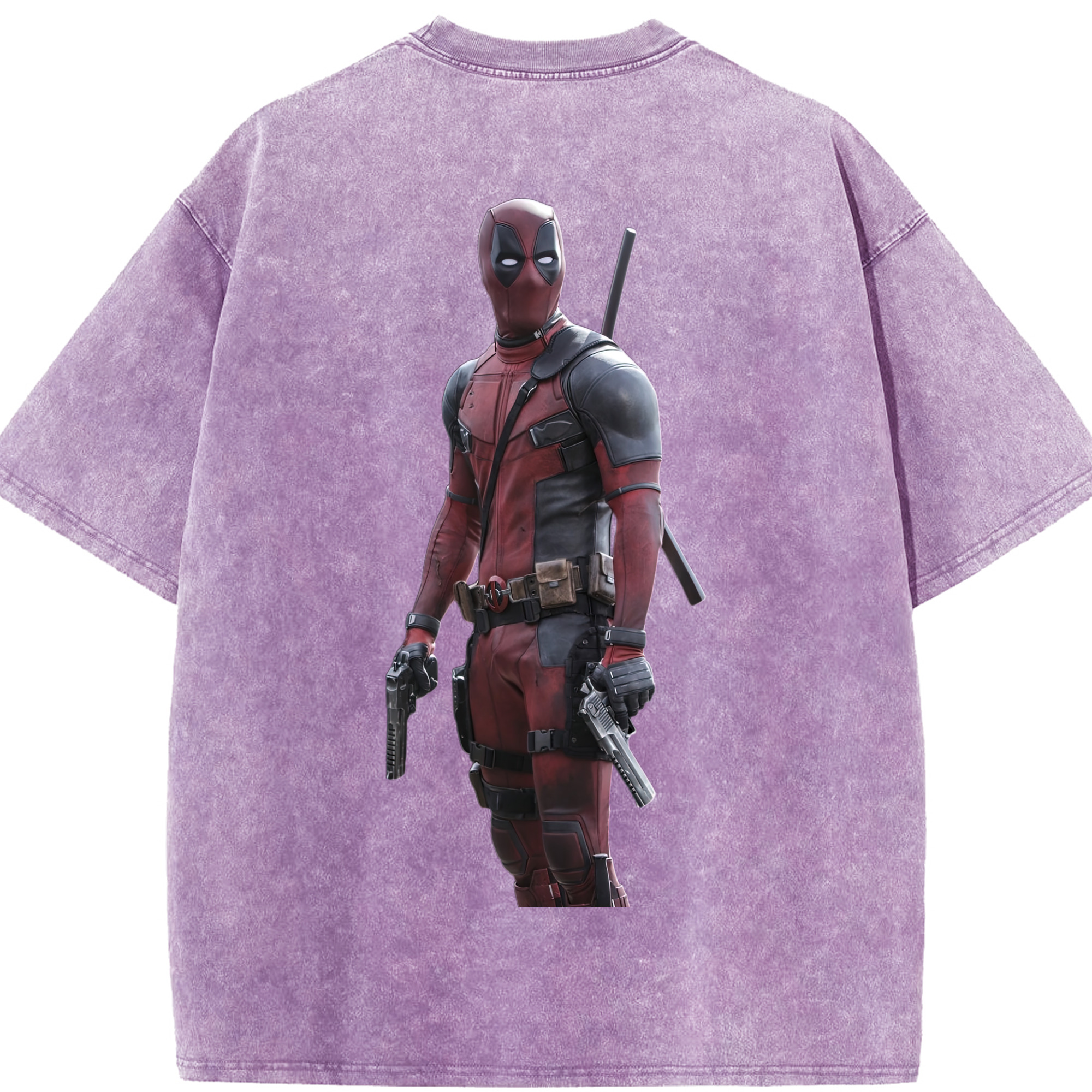 （画像用） Deadpool デッドプール 綿100% ヴィンテージ風 半袖Tシャツ（背面プリント）