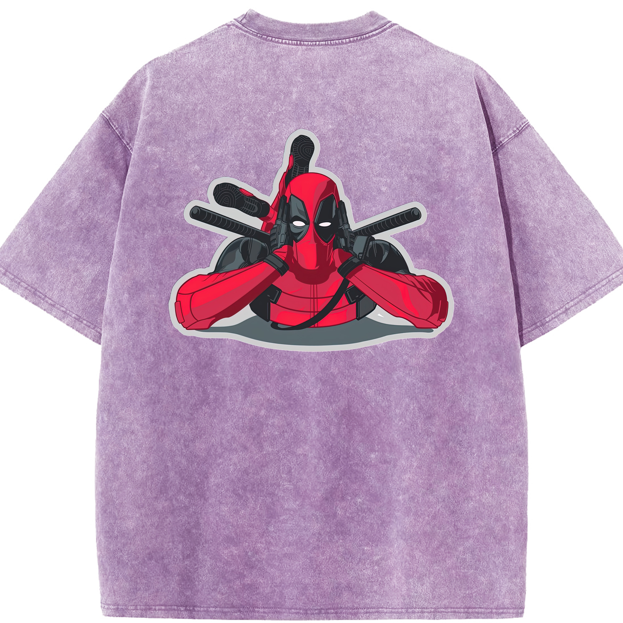 （画像用） Deadpool デッドプール 綿100% ヴィンテージ風 半袖Tシャツ（背面プリント）