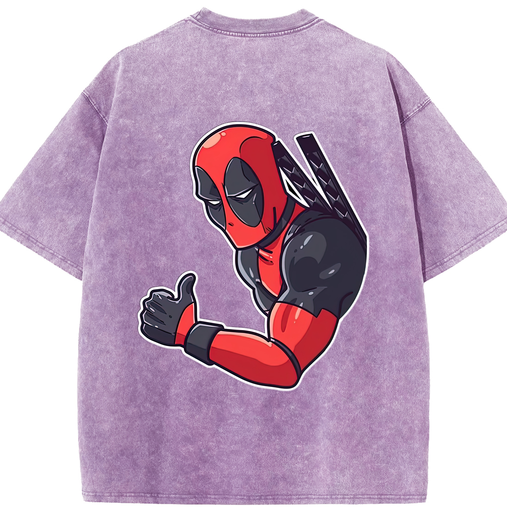 （画像用） Deadpool デッドプール 綿100% ヴィンテージ風 半袖Tシャツ（背面プリント）