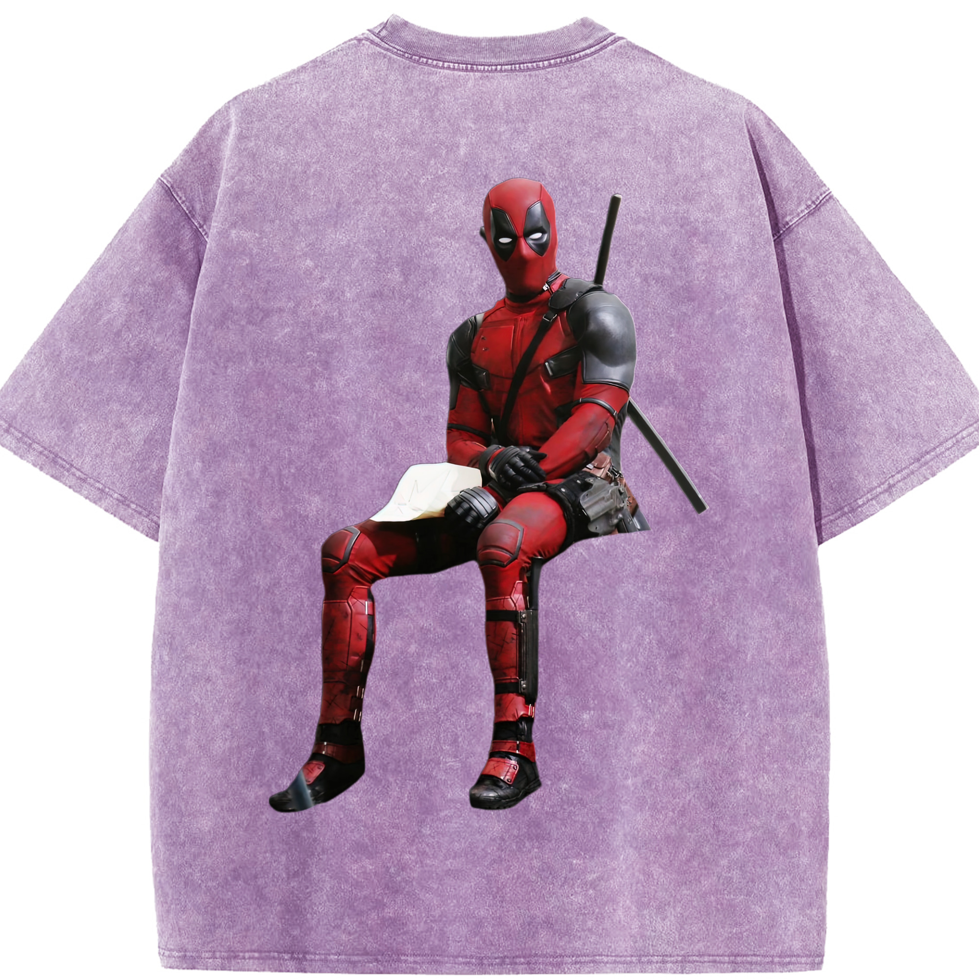 （画像用） Deadpool デッドプール 綿100% ヴィンテージ風 半袖Tシャツ（背面プリント）
