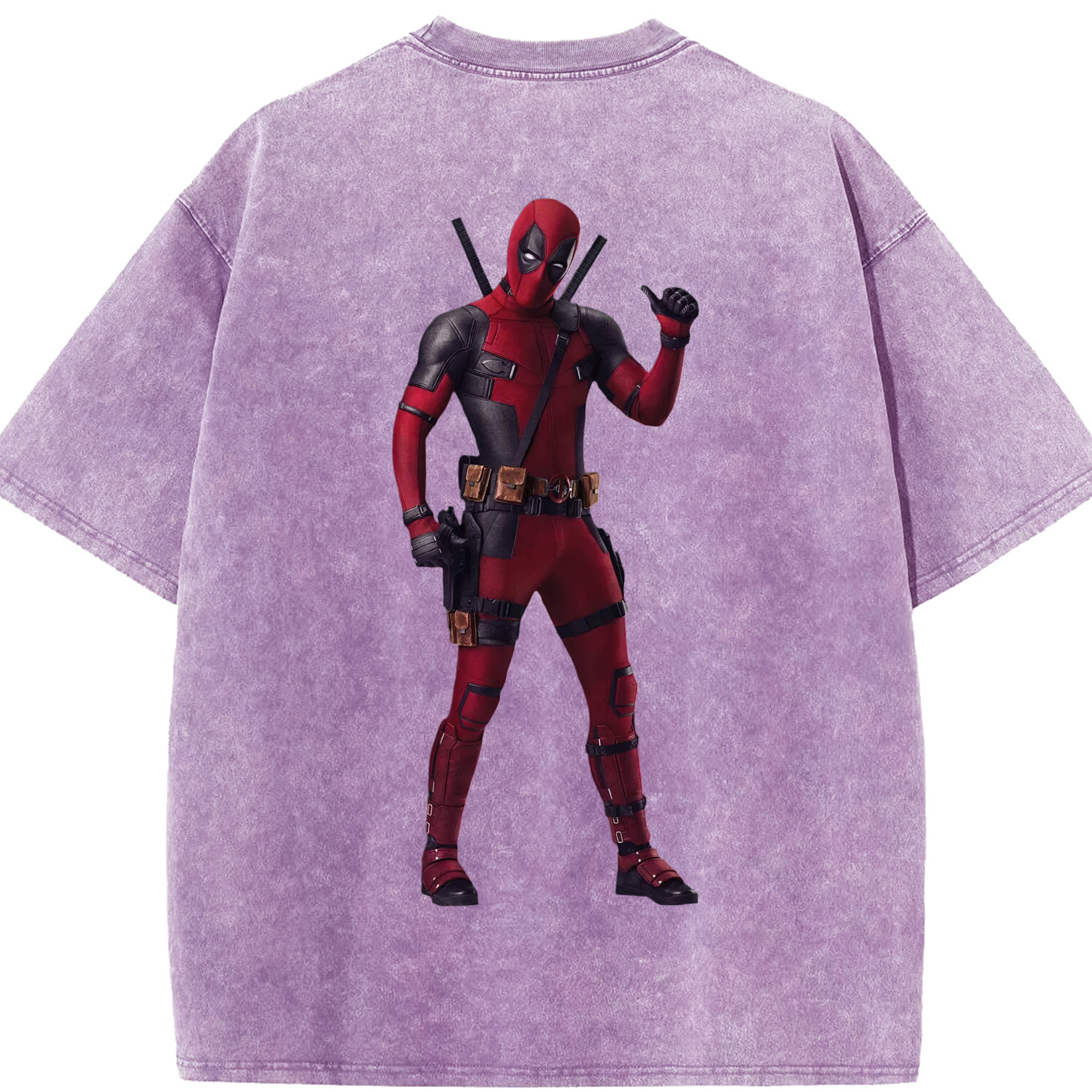 （画像用） Deadpool デッドプール 綿100% ヴィンテージ風 半袖Tシャツ（背面プリント）