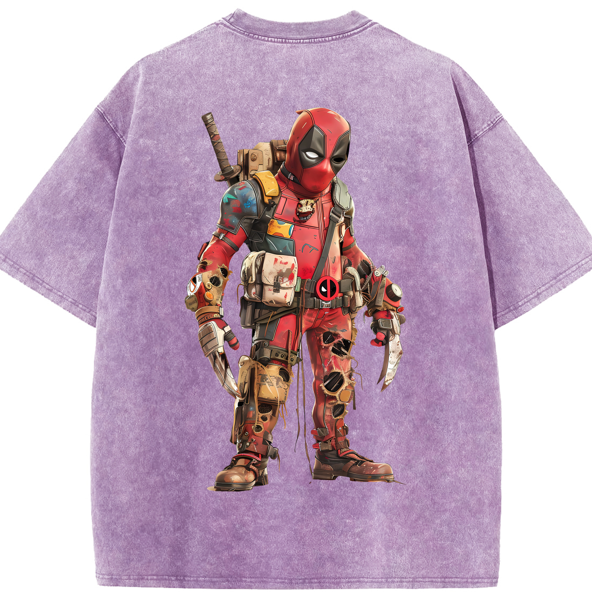 （画像用） Deadpool デッドプール 綿100% ヴィンテージ風 半袖Tシャツ（背面プリント）