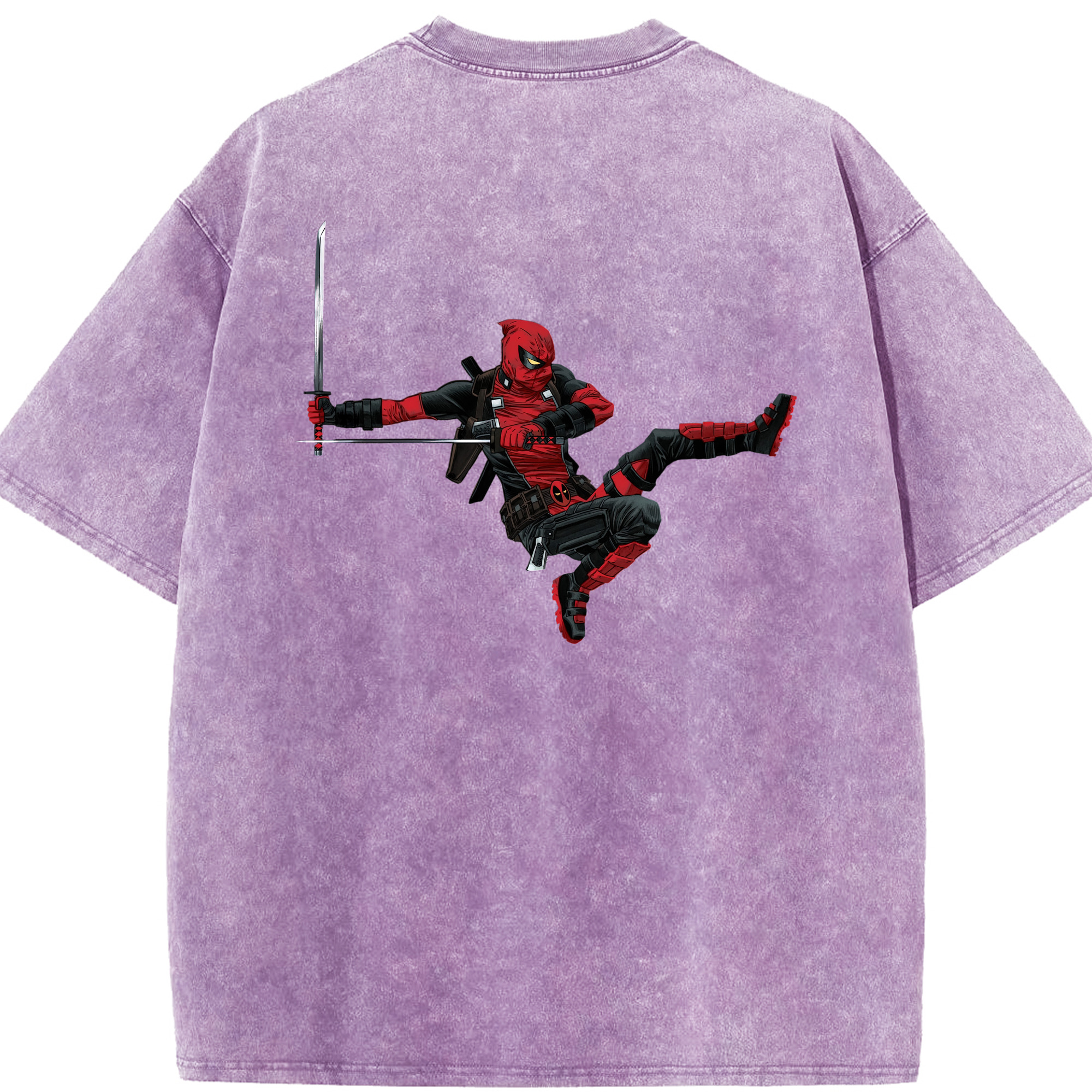 （画像用） Deadpool デッドプール 綿100% ヴィンテージ風 半袖Tシャツ（背面プリント）