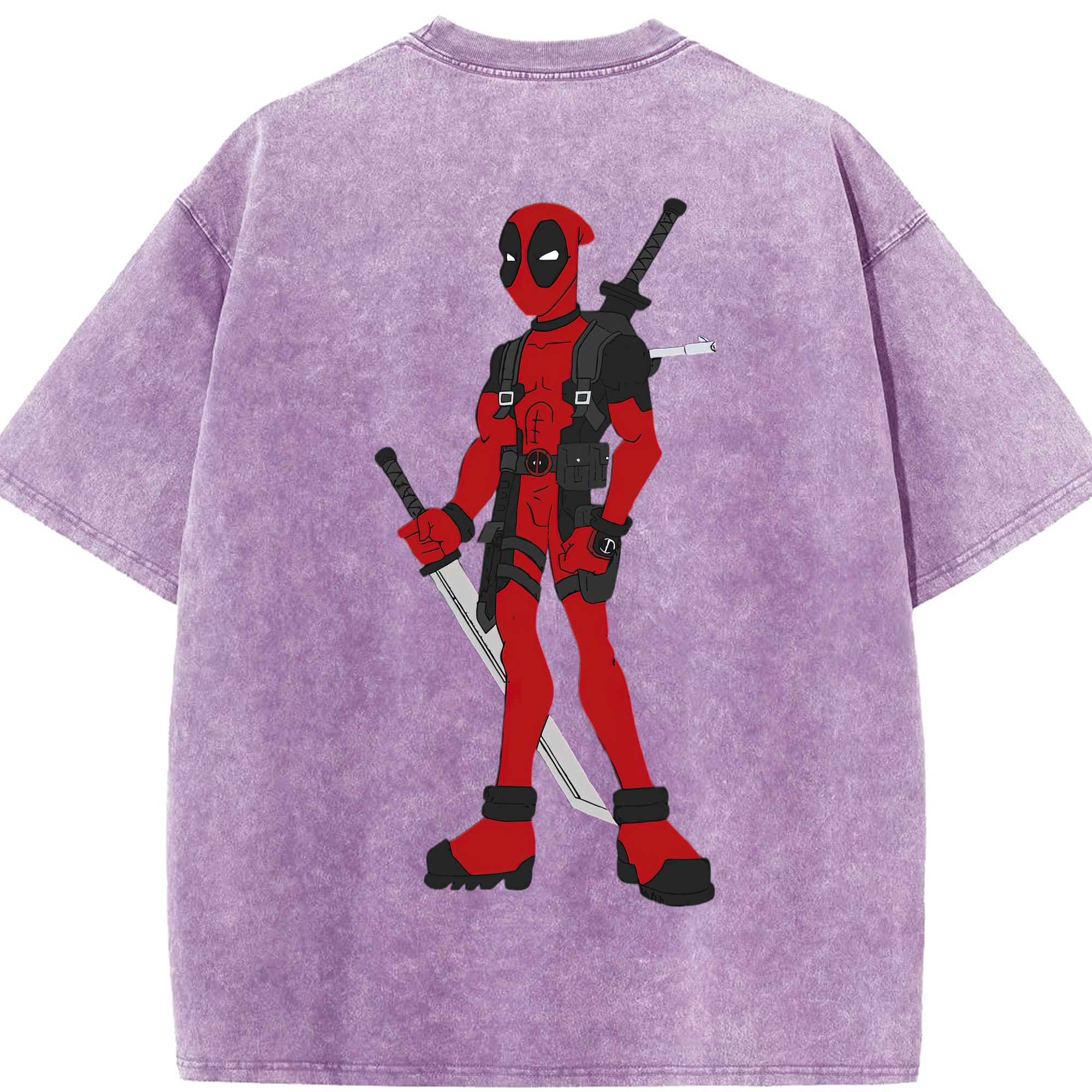 （画像用） Deadpool デッドプール 綿100% ヴィンテージ風 半袖Tシャツ（背面プリント）