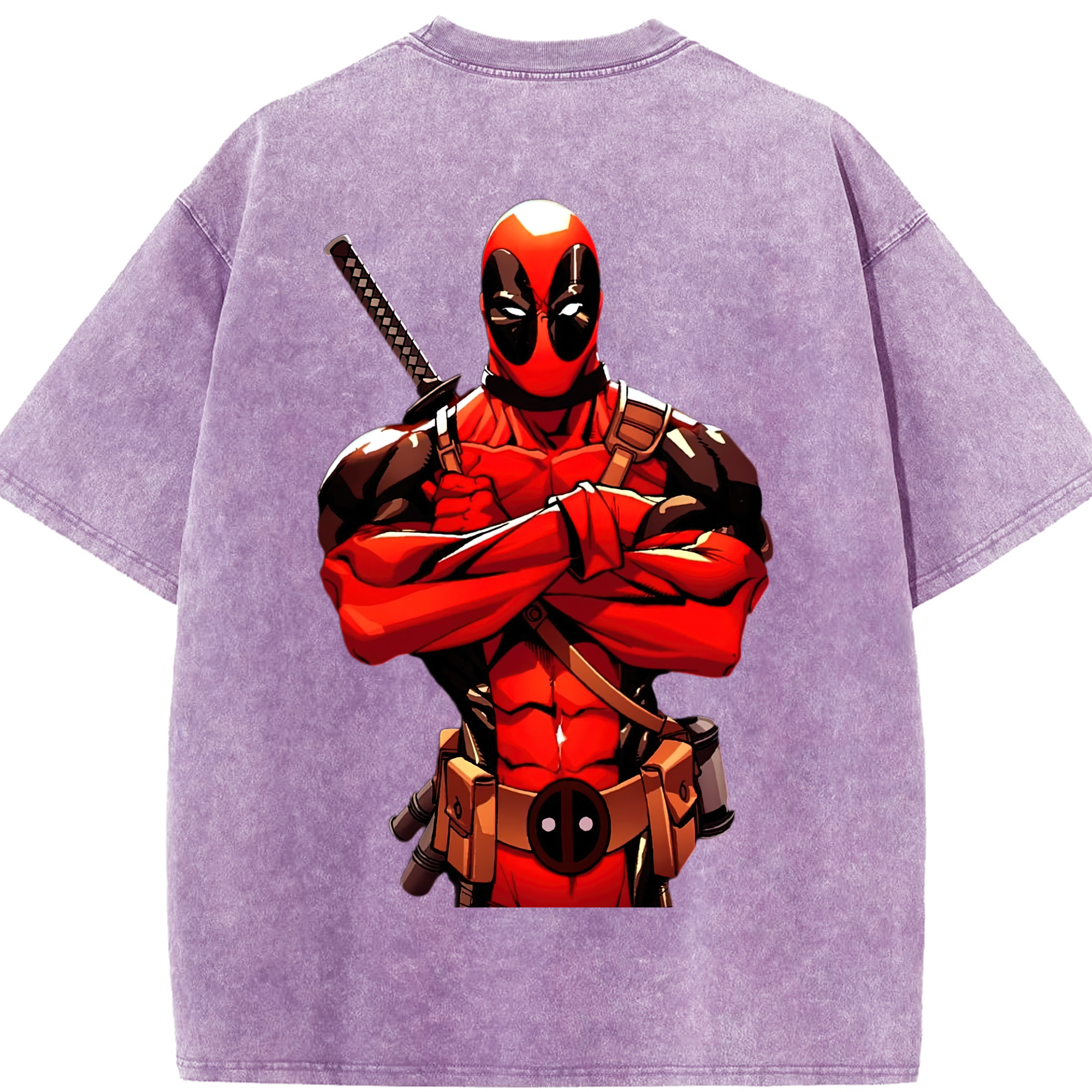（画像用） Deadpool デッドプール 綿100% ヴィンテージ風 半袖Tシャツ（背面プリント）