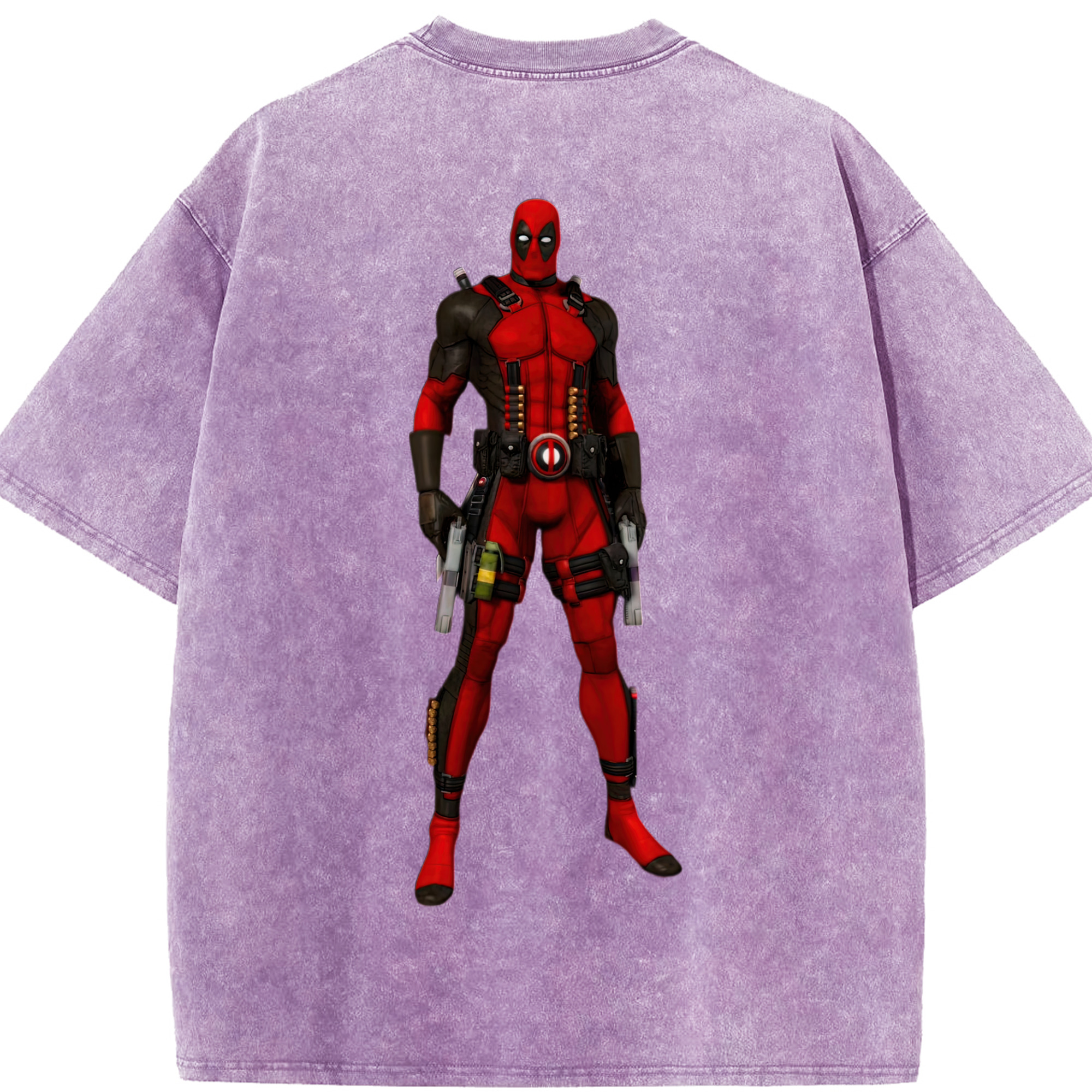 （画像用） Deadpool デッドプール 綿100% ヴィンテージ風 半袖Tシャツ（背面プリント）
