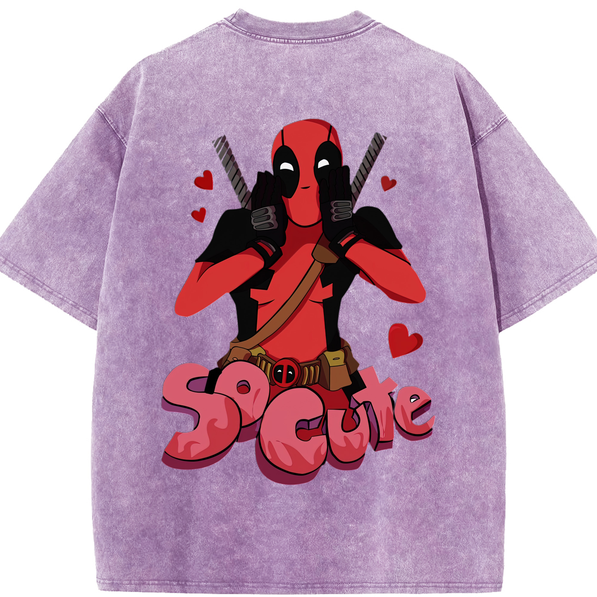 （画像用） Deadpool デッドプール 綿100% ヴィンテージ風 半袖Tシャツ（背面プリント）