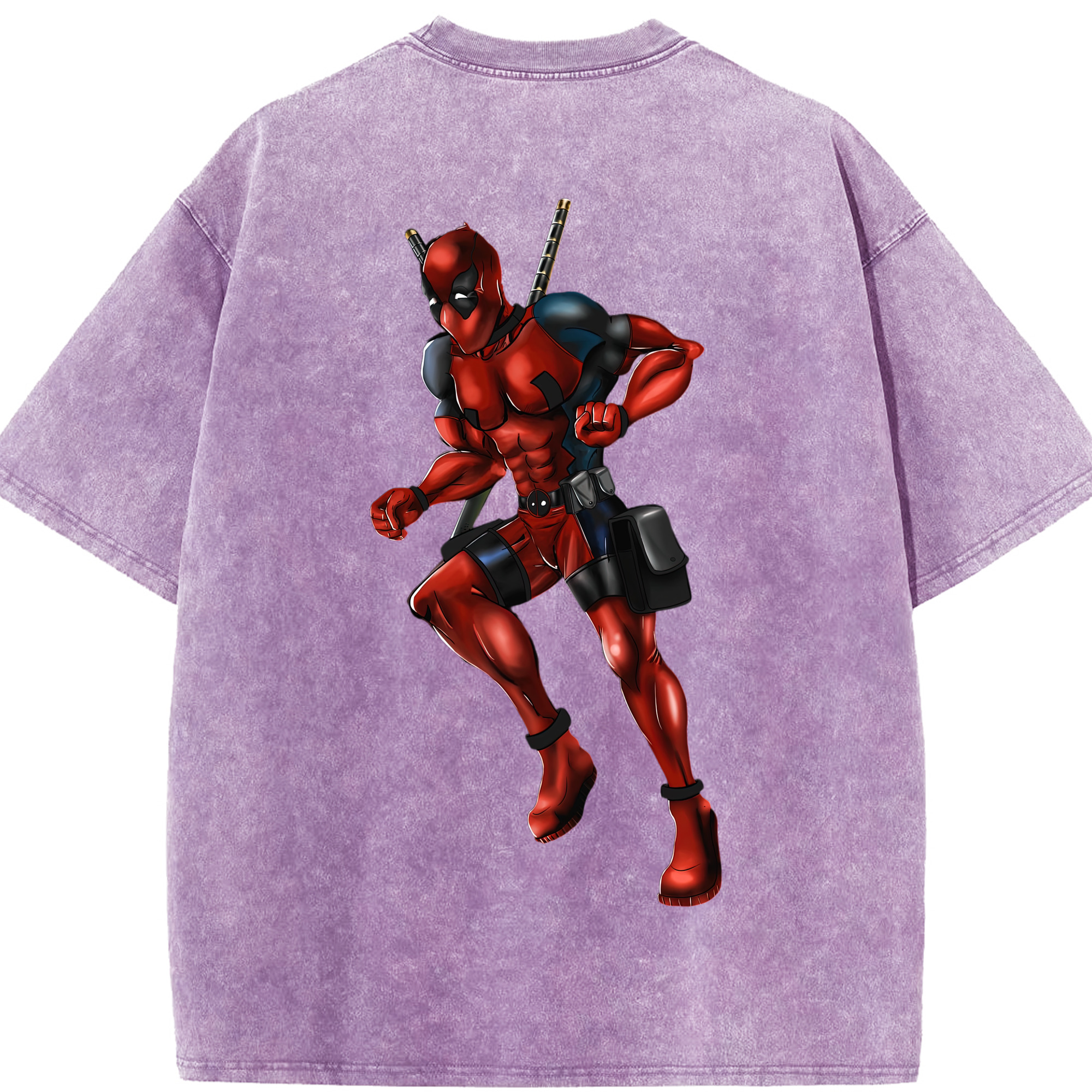 （画像用） Deadpool デッドプール 綿100% ヴィンテージ風 半袖Tシャツ（背面プリント）