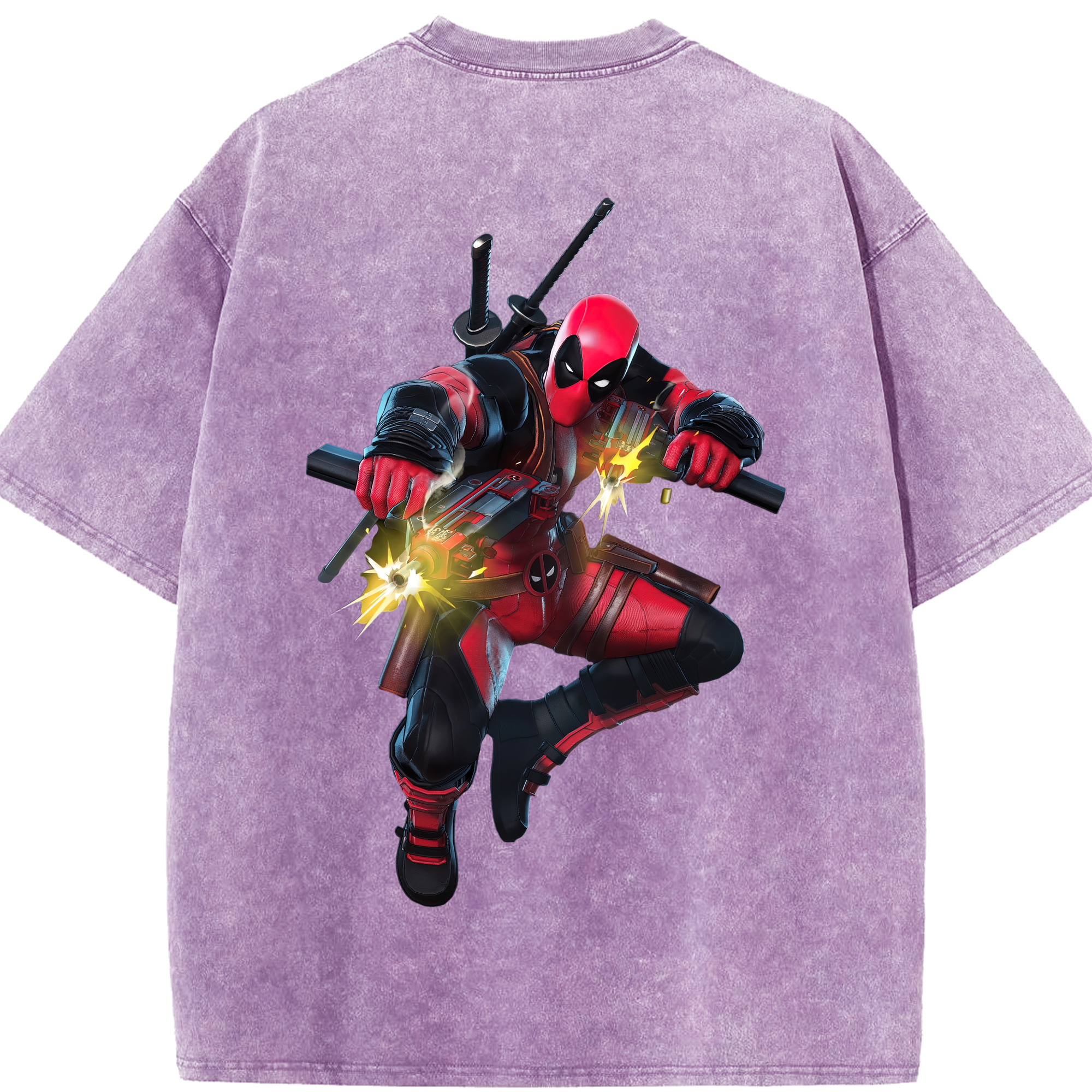 （画像用） Deadpool デッドプール 綿100% ヴィンテージ風 半袖Tシャツ（背面プリント）