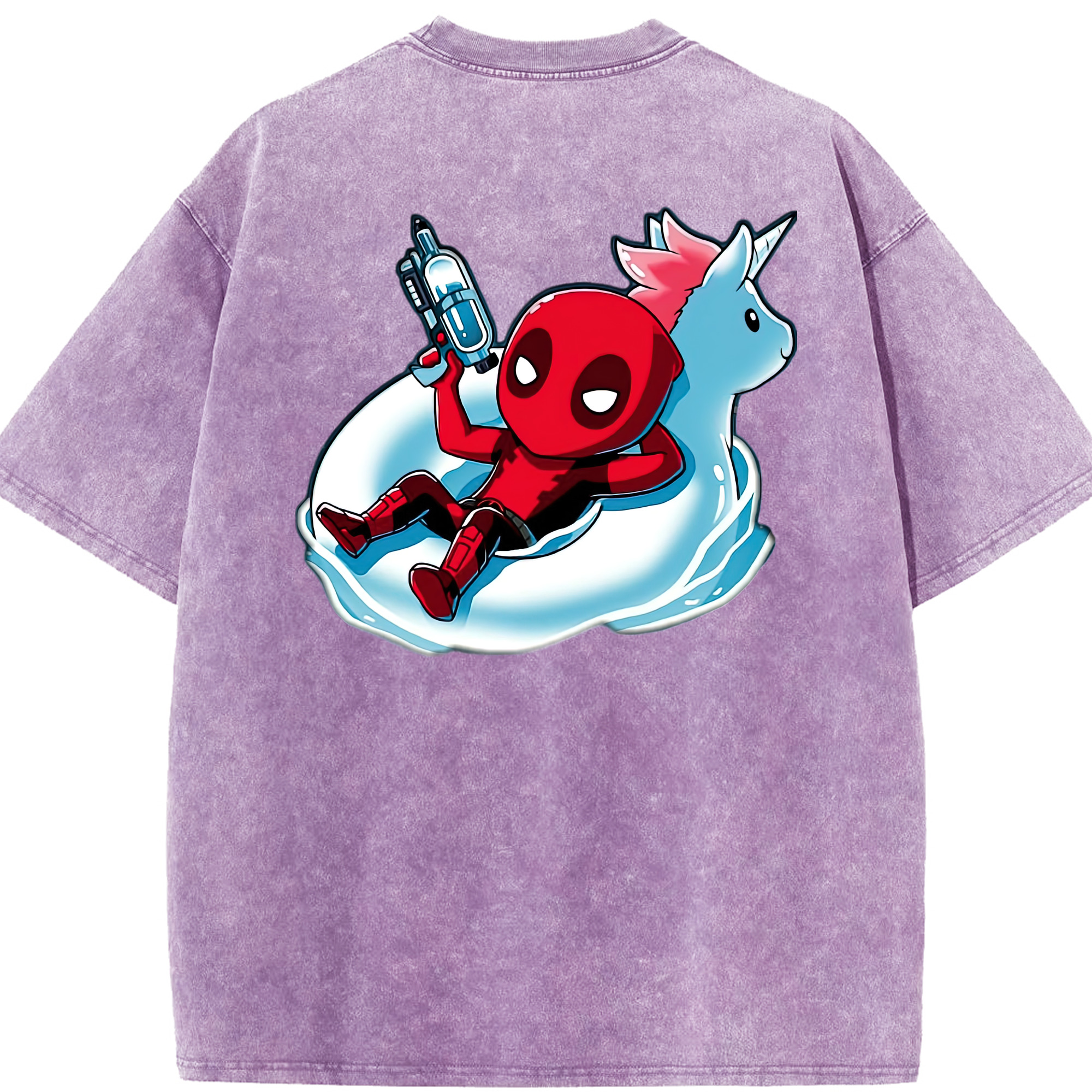（画像用） Deadpool デッドプール 綿100% ヴィンテージ風 半袖Tシャツ（背面プリント）