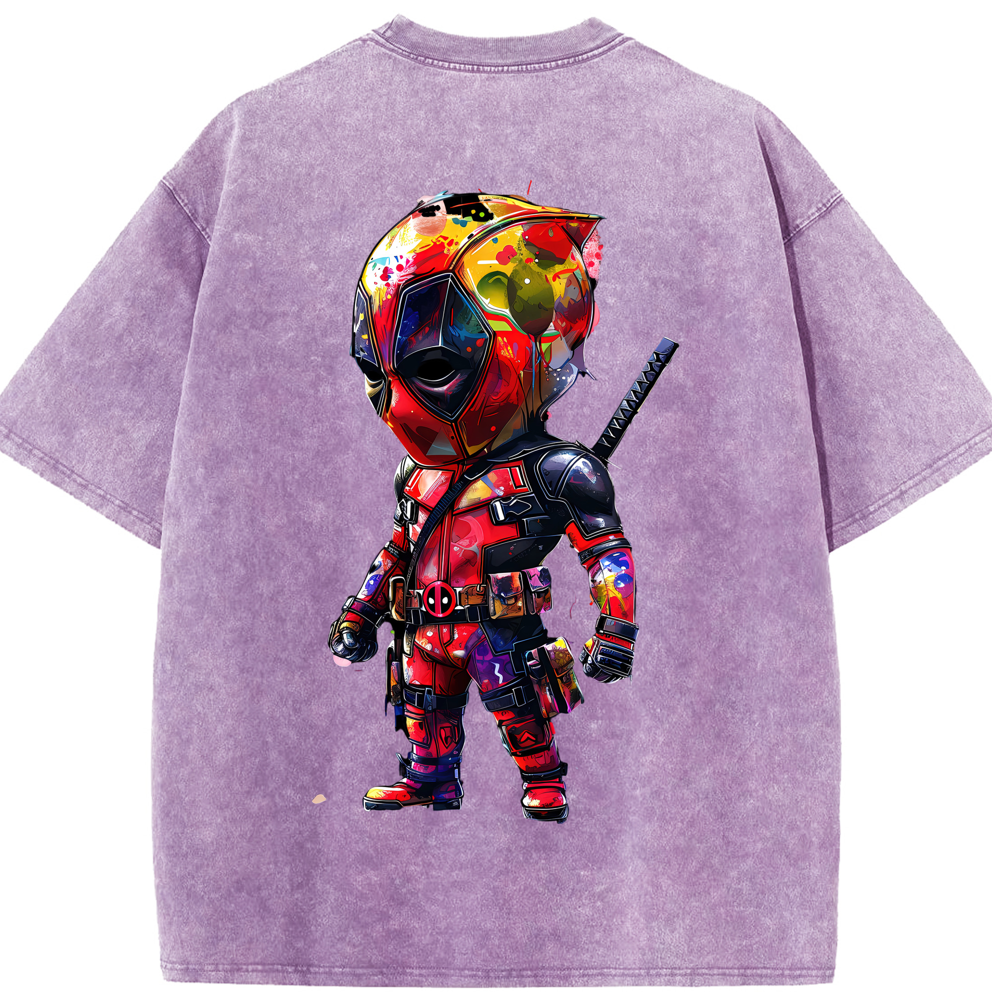 （画像用） Deadpool デッドプール 綿100% ヴィンテージ風 半袖Tシャツ（背面プリント）