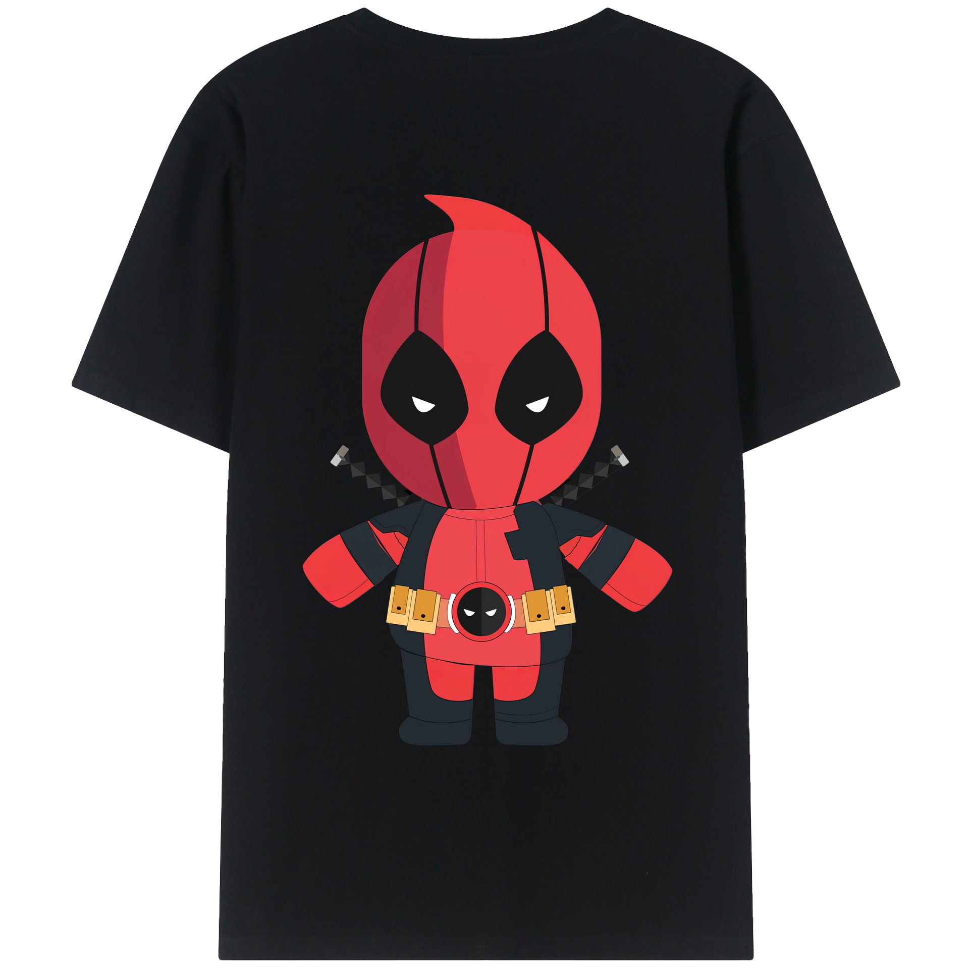 （画像用） Deadpool デッドプール 綿100％ メンズ半袖Tシャツ（バックプリント） 通気性