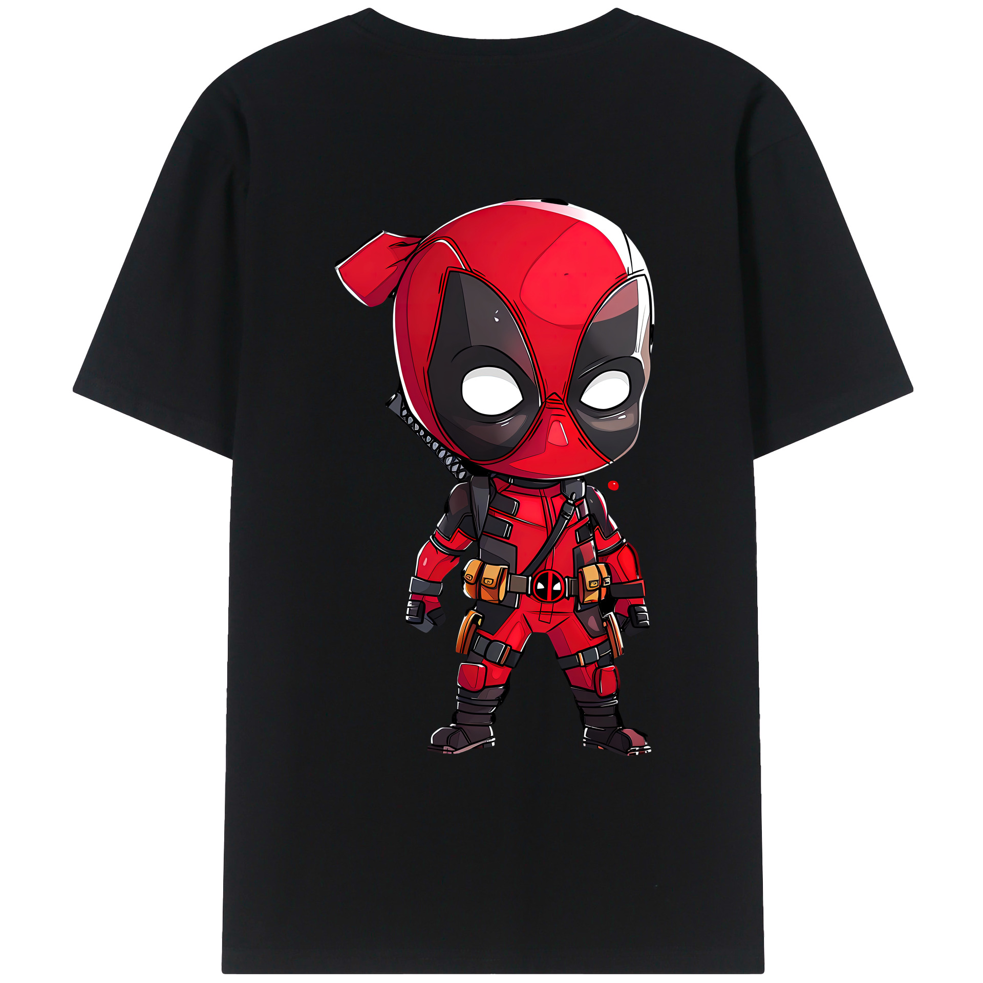 （画像用） Deadpool デッドプール 綿100％ メンズ半袖Tシャツ（バックプリント） 通気性