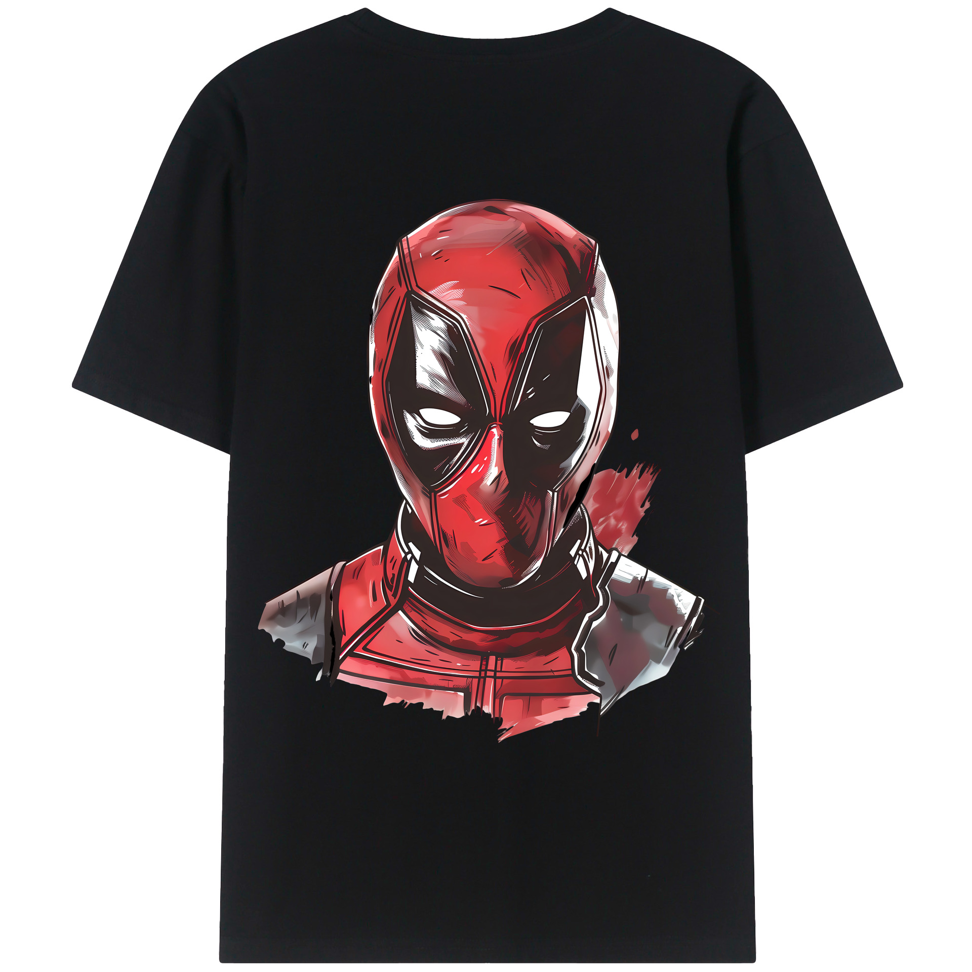 （画像用） Deadpool デッドプール 綿100％ メンズ半袖Tシャツ（バックプリント） 通気性