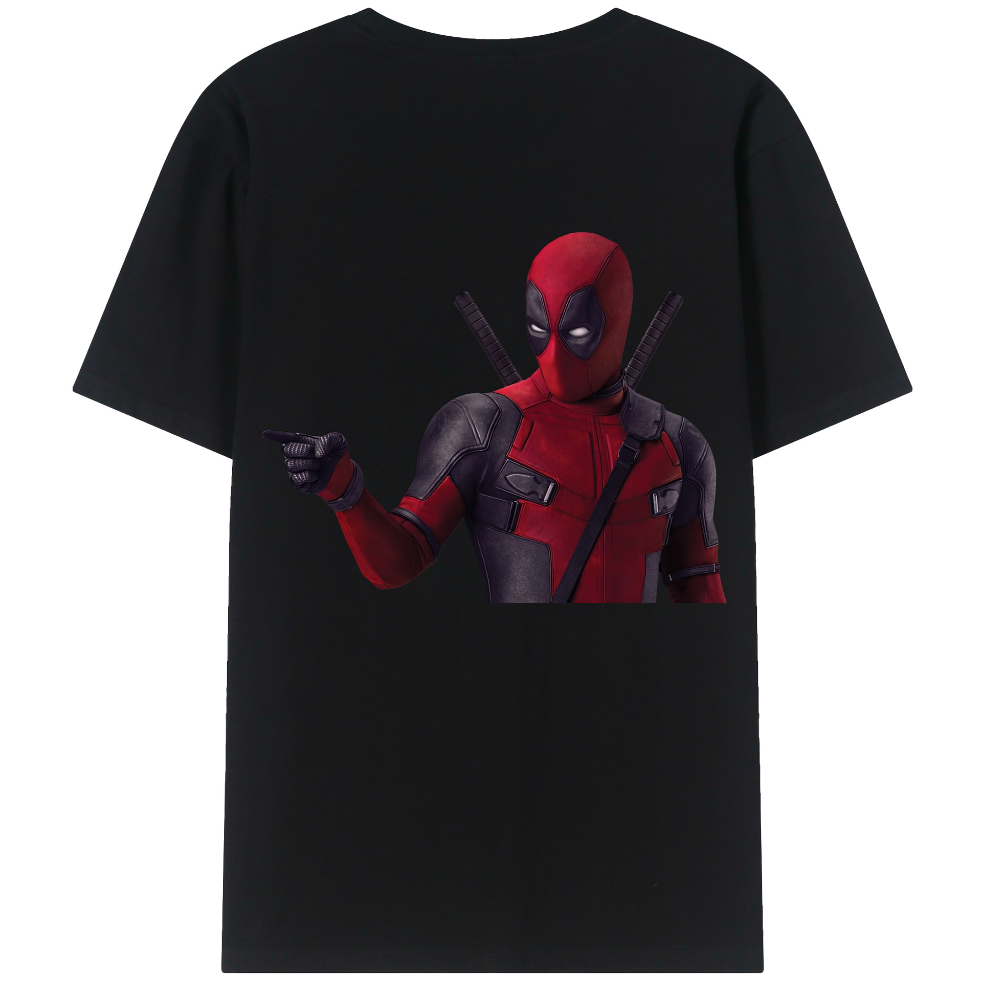 （画像用） Deadpool デッドプール 綿100％ メンズ半袖Tシャツ（バックプリント） 通気性