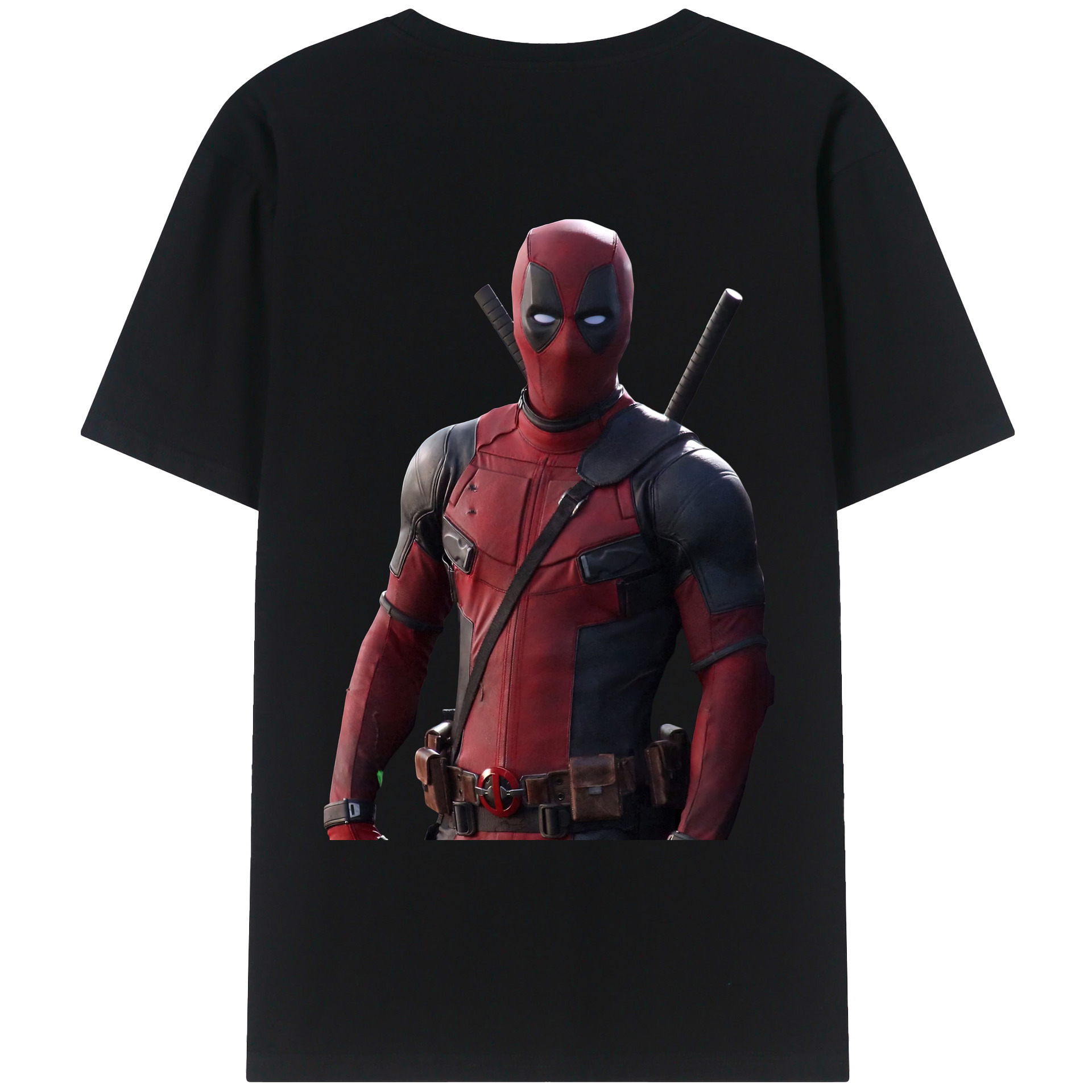 （画像用） Deadpool デッドプール 綿100％ メンズ半袖Tシャツ（バックプリント） 通気性