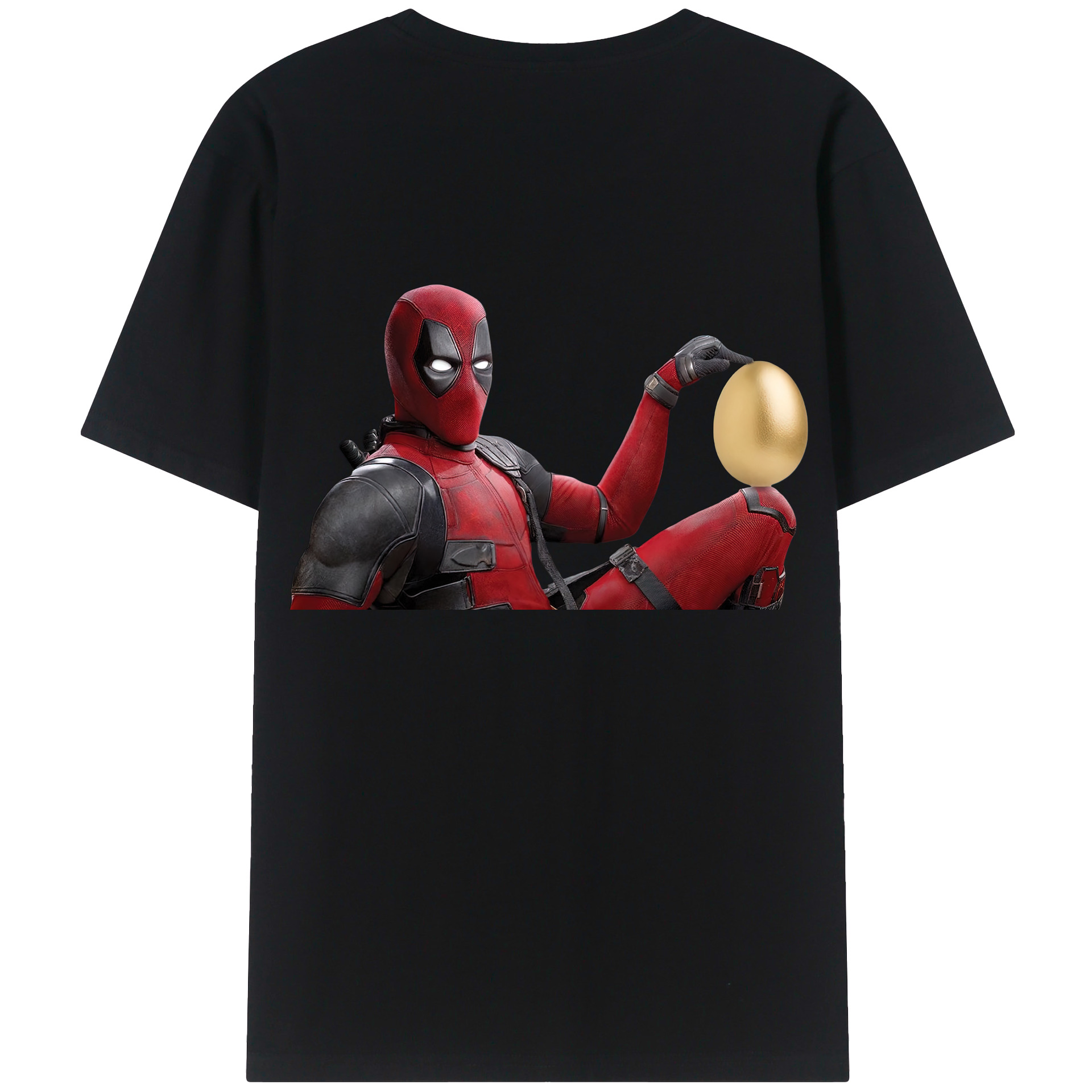 （画像用） Deadpool デッドプール 綿100％ メンズ半袖Tシャツ（バックプリント） 通気性
