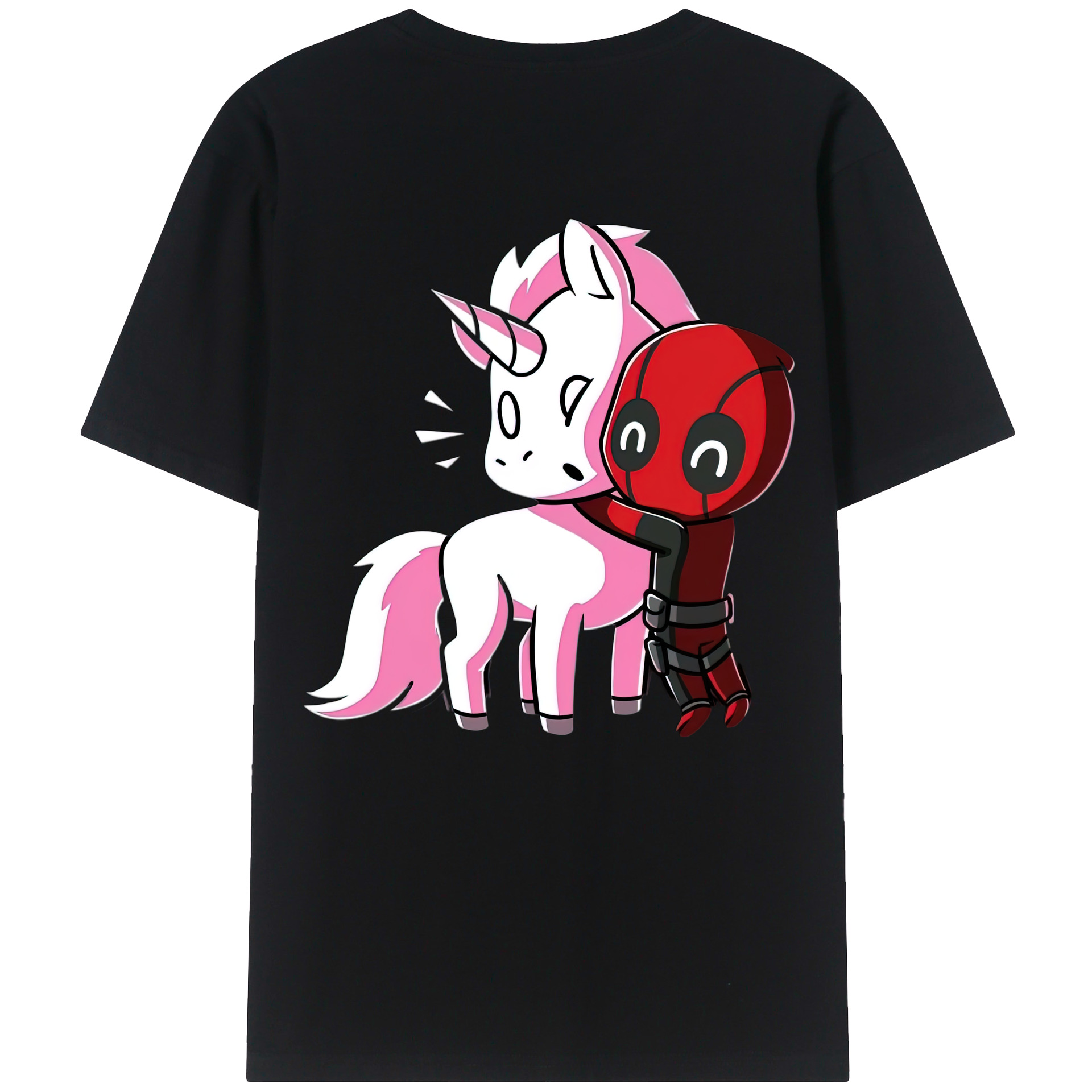 （画像用） Deadpool デッドプール 綿100％ メンズ半袖Tシャツ（バックプリント） 通気性