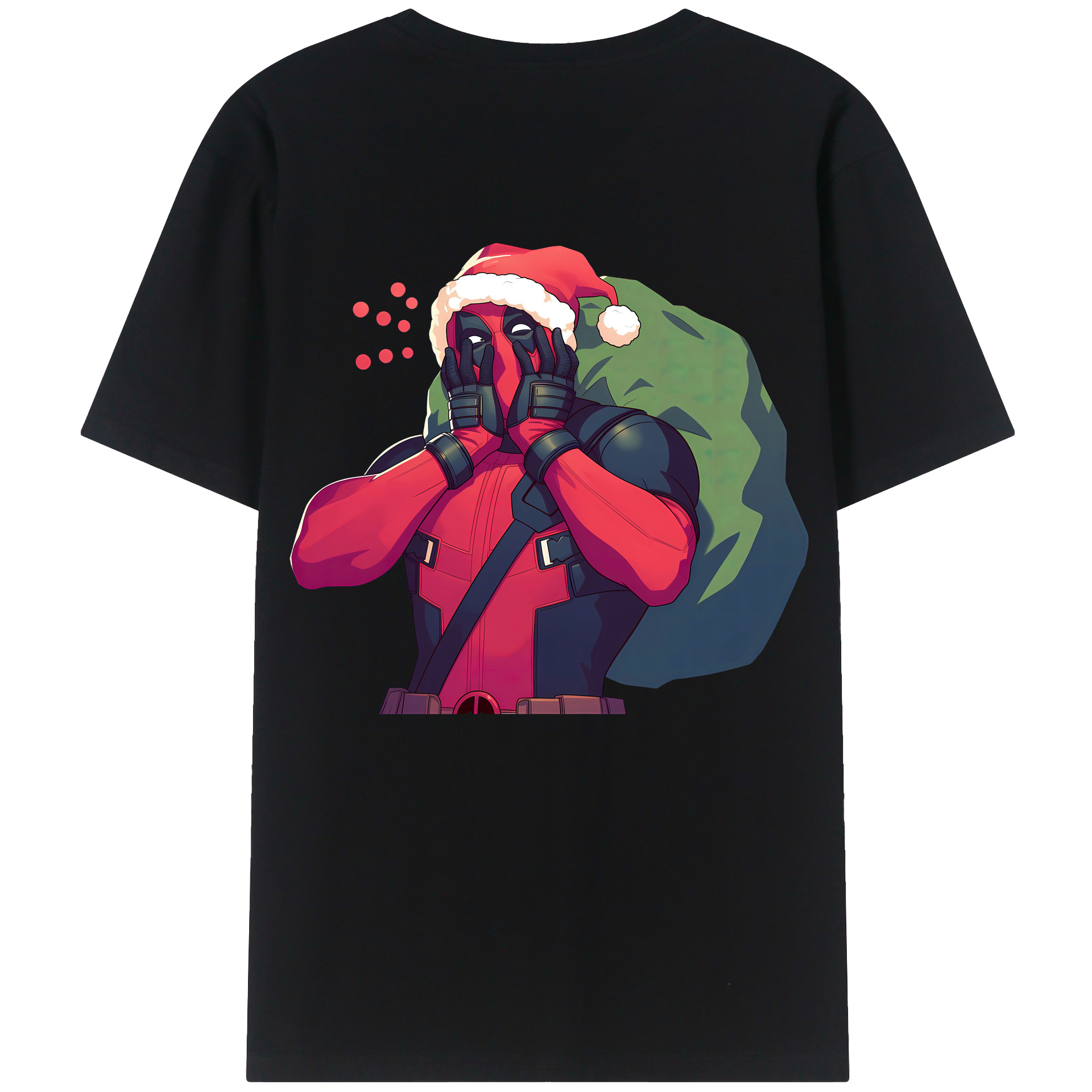 （画像用） Deadpool デッドプール 綿100％ メンズ半袖Tシャツ（バックプリント） 通気性