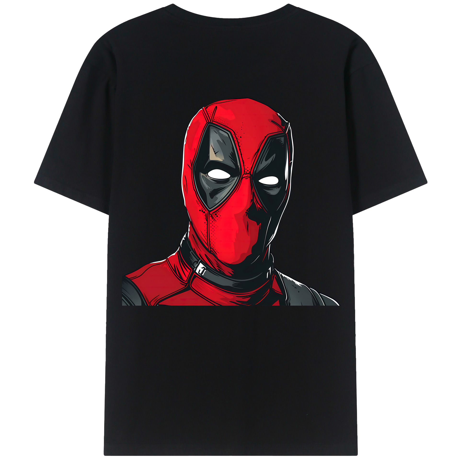 （画像用） Deadpool デッドプール 綿100％ メンズ半袖Tシャツ（バックプリント） 通気性