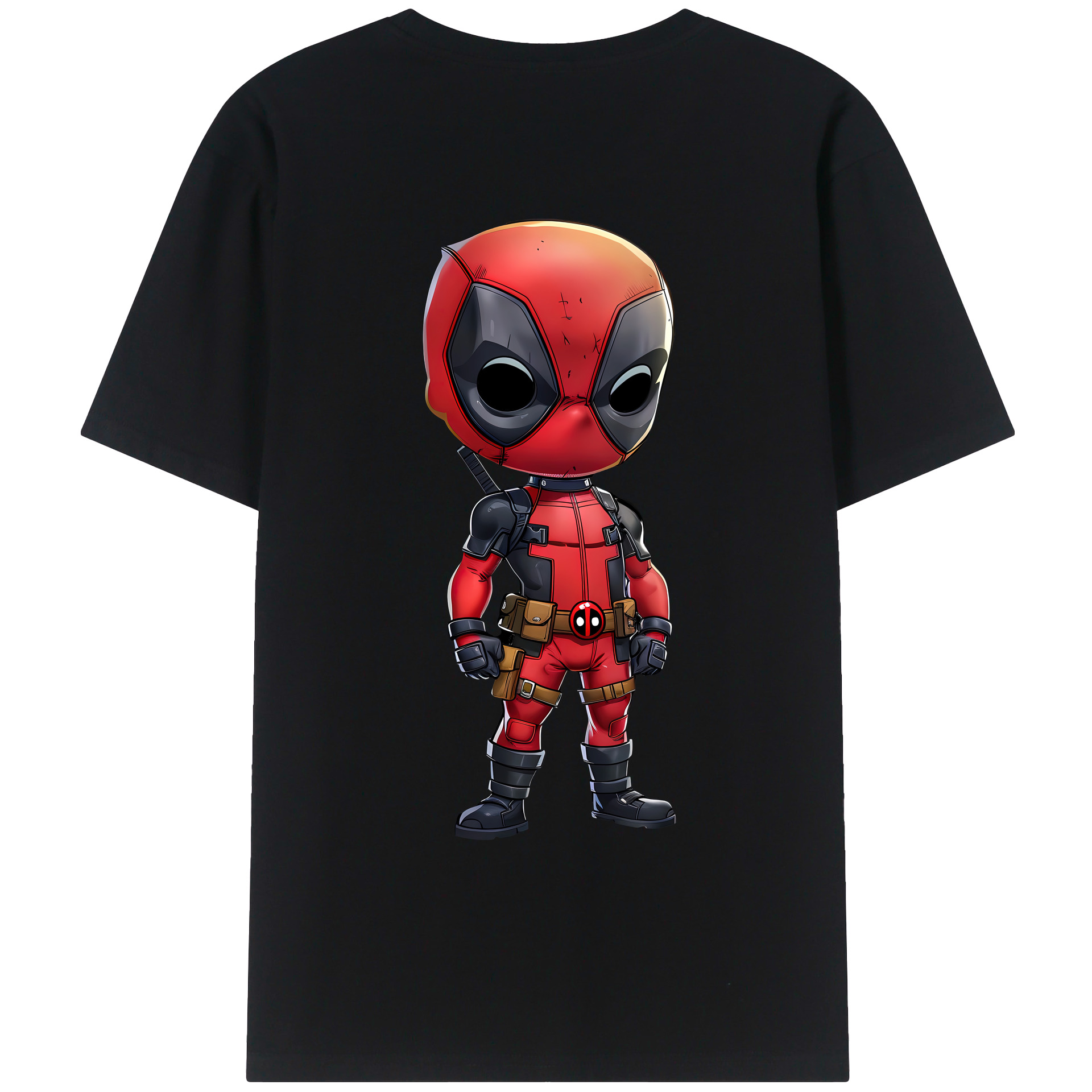（画像用） Deadpool デッドプール 綿100％ メンズ半袖Tシャツ（バックプリント） 通気性
