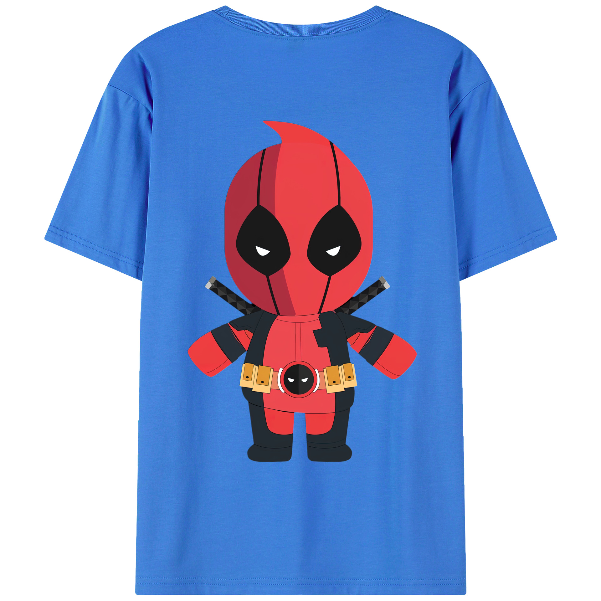（画像用） Deadpool デッドプール 綿100％ メンズ半袖Tシャツ（バックプリント） 通気性