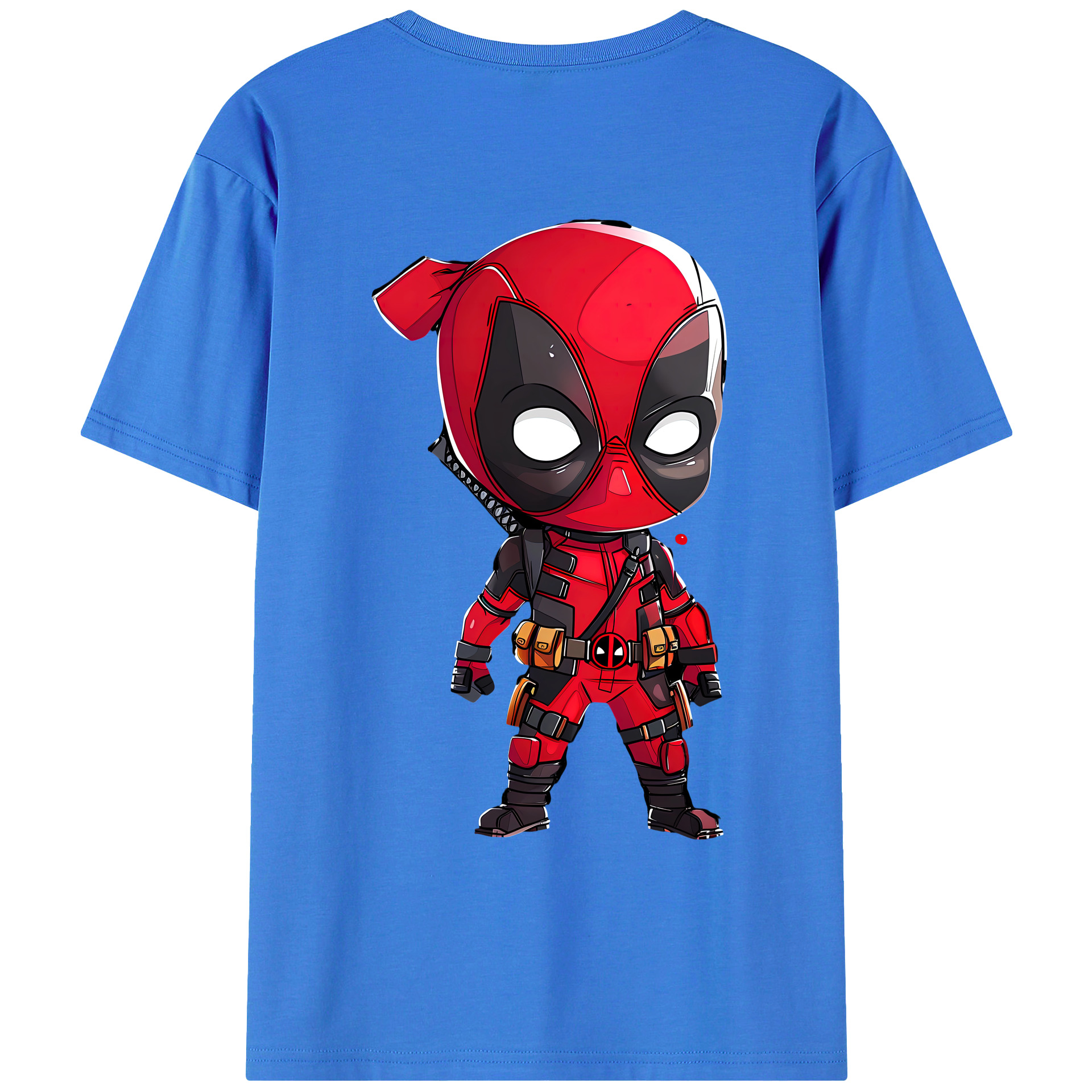 （画像用） Deadpool デッドプール 綿100％ メンズ半袖Tシャツ（バックプリント） 通気性