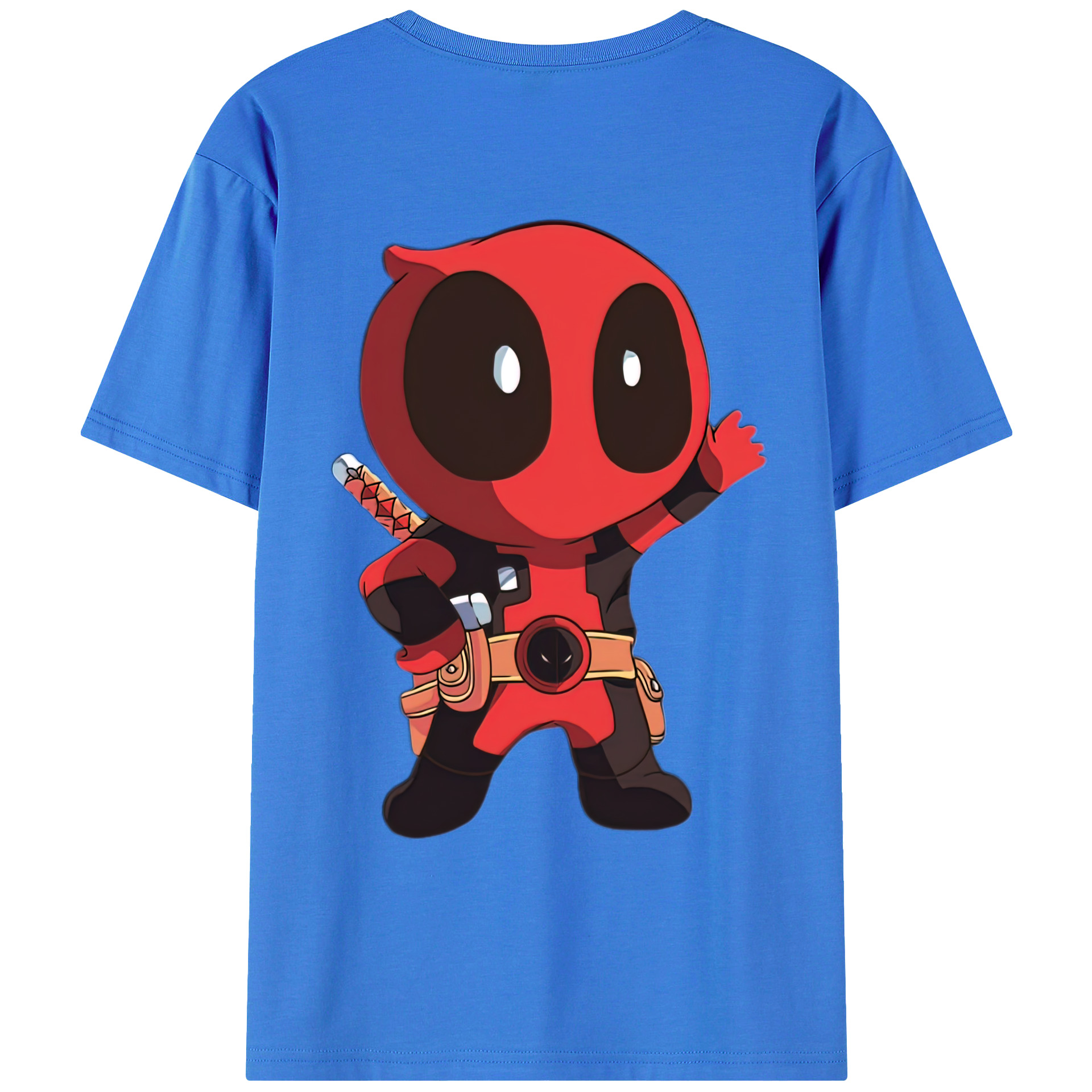 （画像用） Deadpool デッドプール 綿100％ メンズ半袖Tシャツ（バックプリント） 通気性