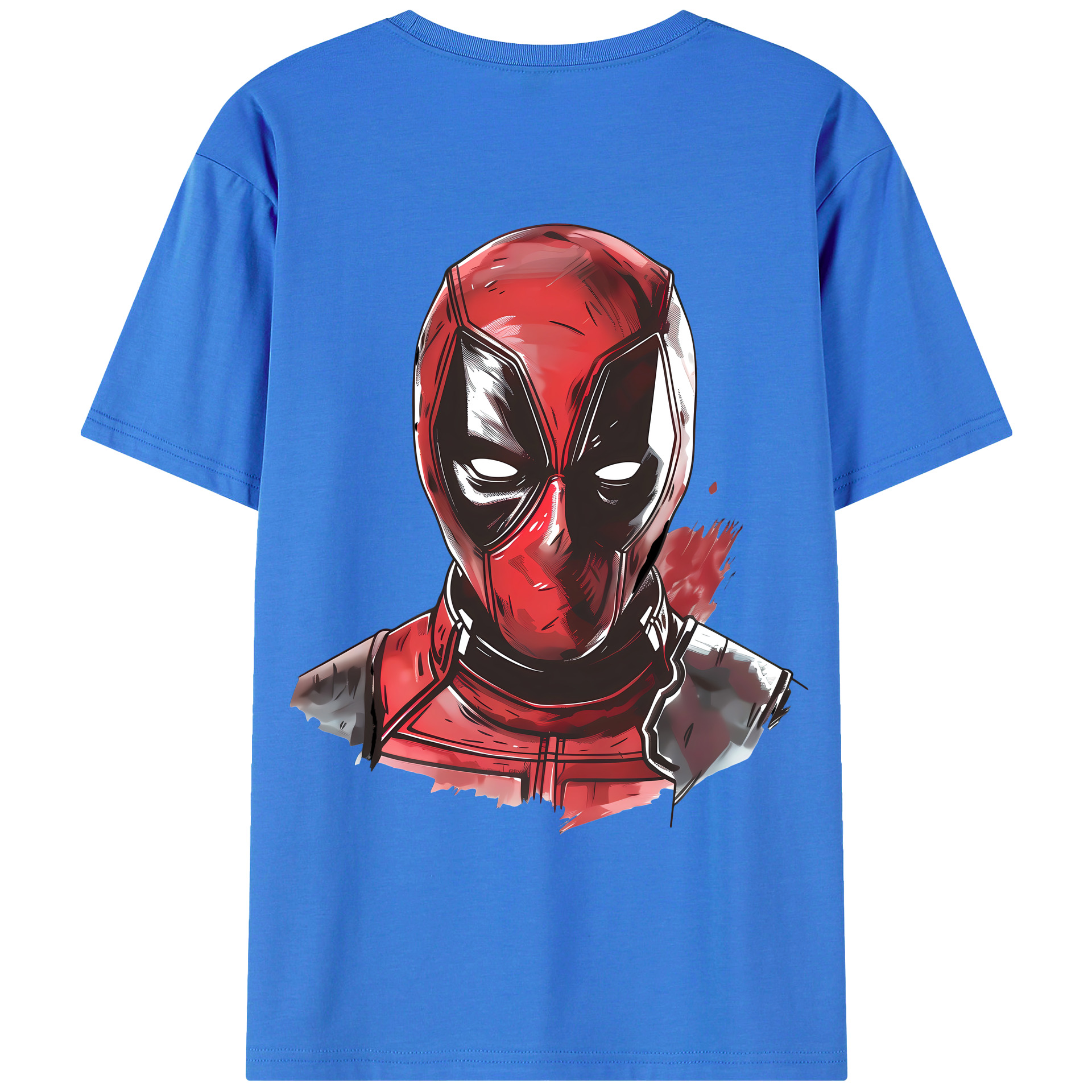 （画像用） Deadpool デッドプール 綿100％ メンズ半袖Tシャツ（バックプリント） 通気性